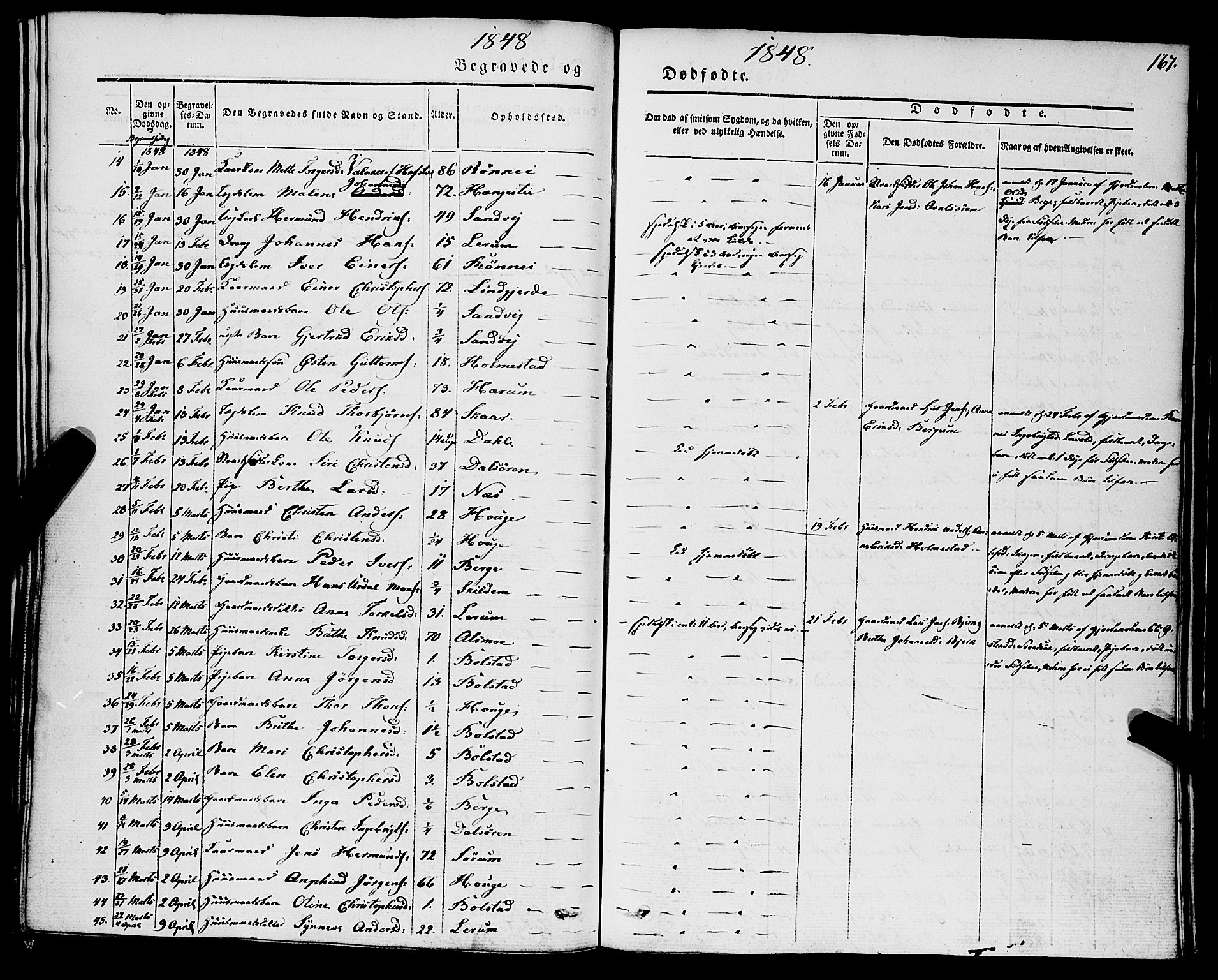 Luster sokneprestembete, AV/SAB-A-81101/H/Haa/Haaa/L0006: Parish register (official) no. A 6, 1840-1848, p. 167