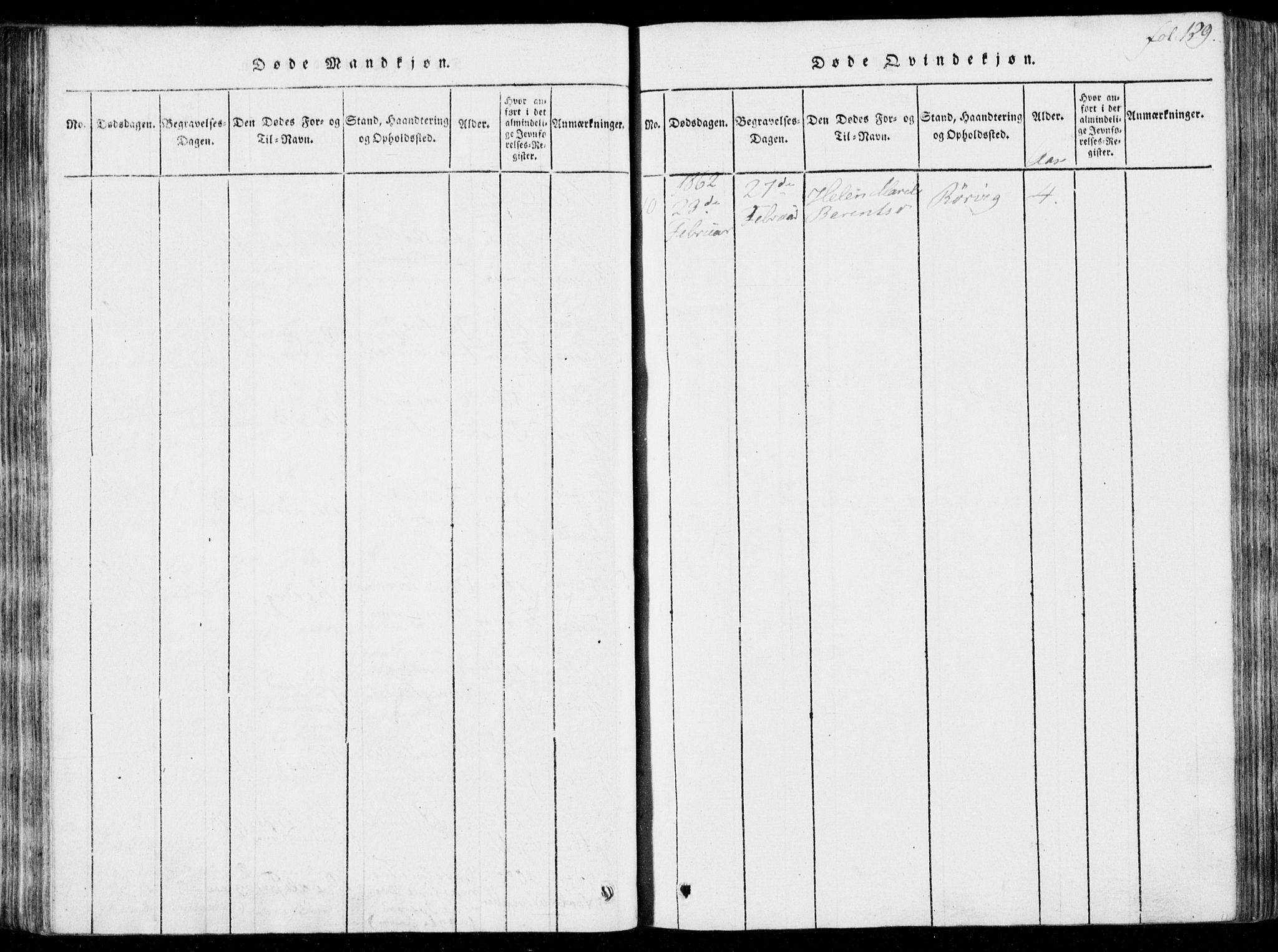 Ministerialprotokoller, klokkerbøker og fødselsregistre - Møre og Romsdal, SAT/A-1454/537/L0517: Parish register (official) no. 537A01, 1818-1862, p. 129