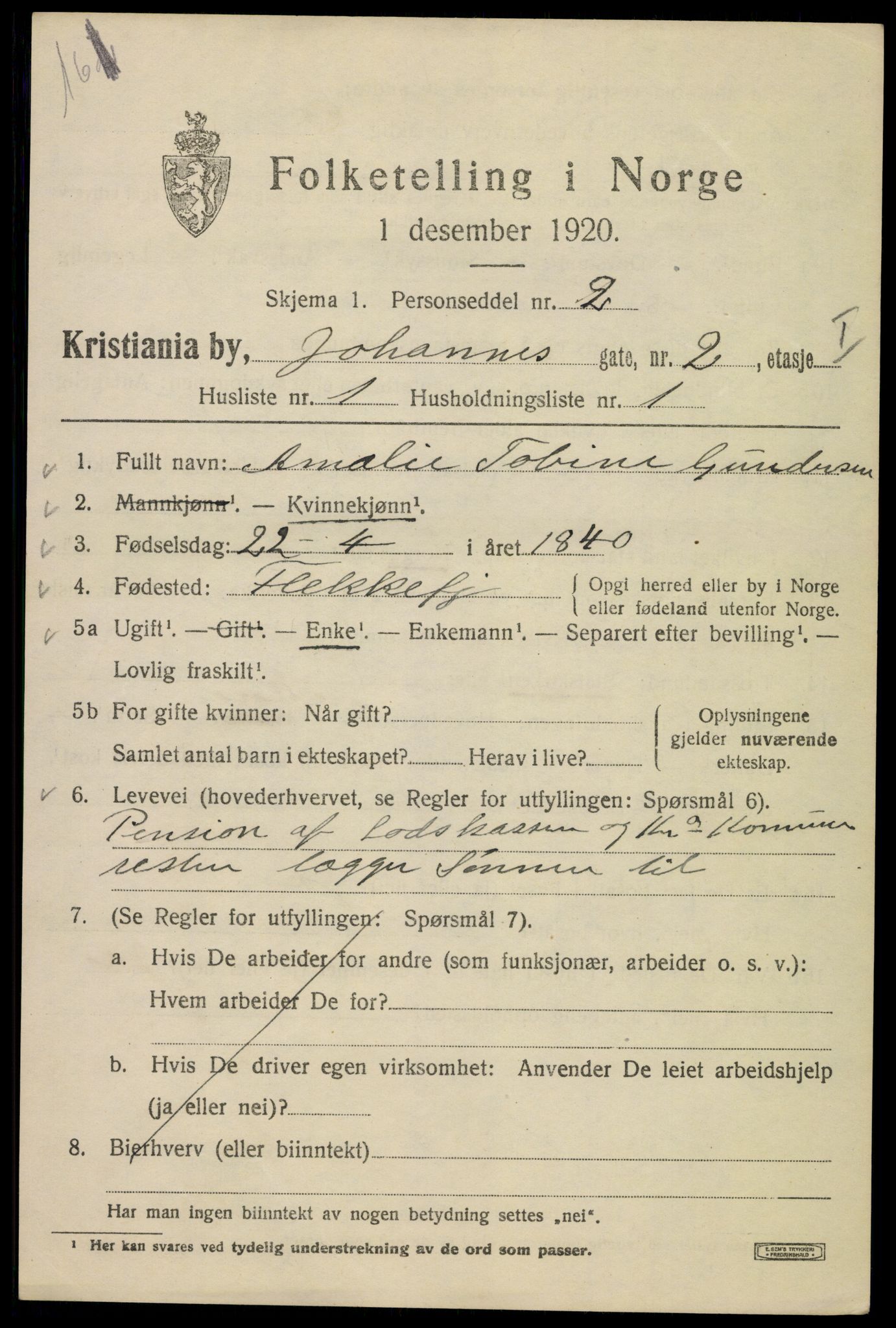 SAO, 1920 census for Kristiania, 1920, p. 323971