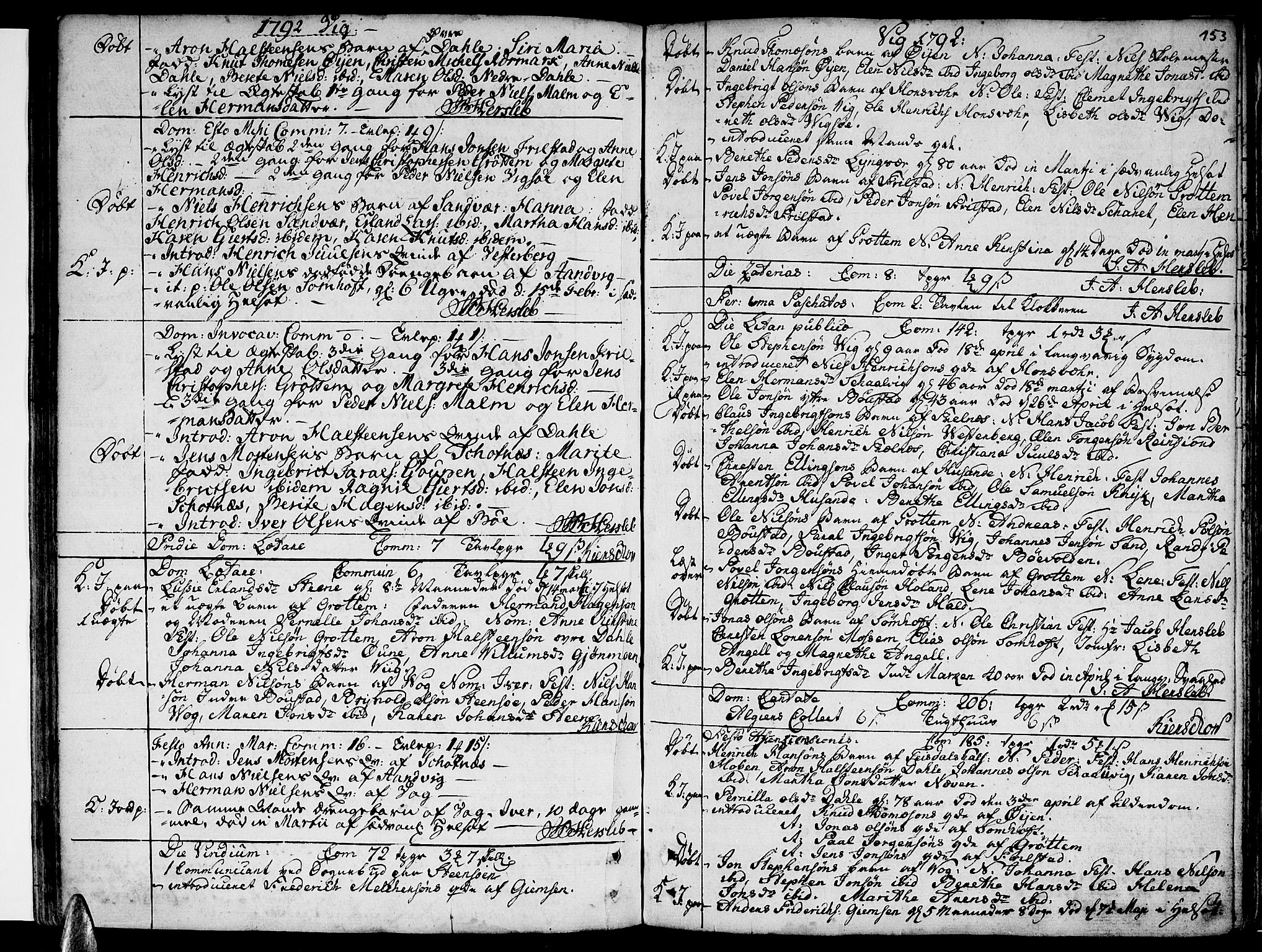 Ministerialprotokoller, klokkerbøker og fødselsregistre - Nordland, AV/SAT-A-1459/812/L0173: Parish register (official) no. 812A02, 1752-1800, p. 153