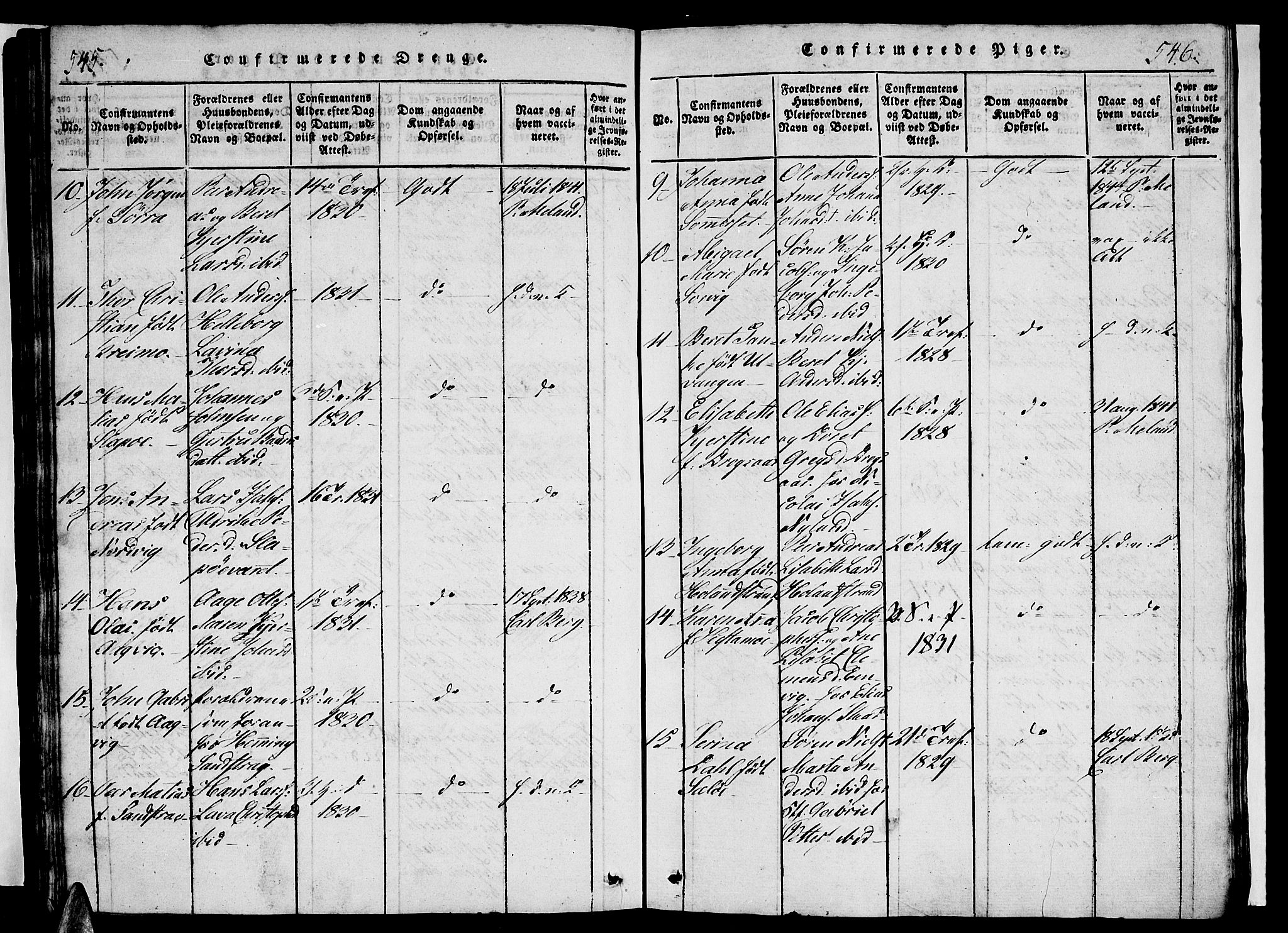 Ministerialprotokoller, klokkerbøker og fødselsregistre - Nordland, AV/SAT-A-1459/834/L0510: Parish register (copy) no. 834C01, 1820-1847, p. 545-546