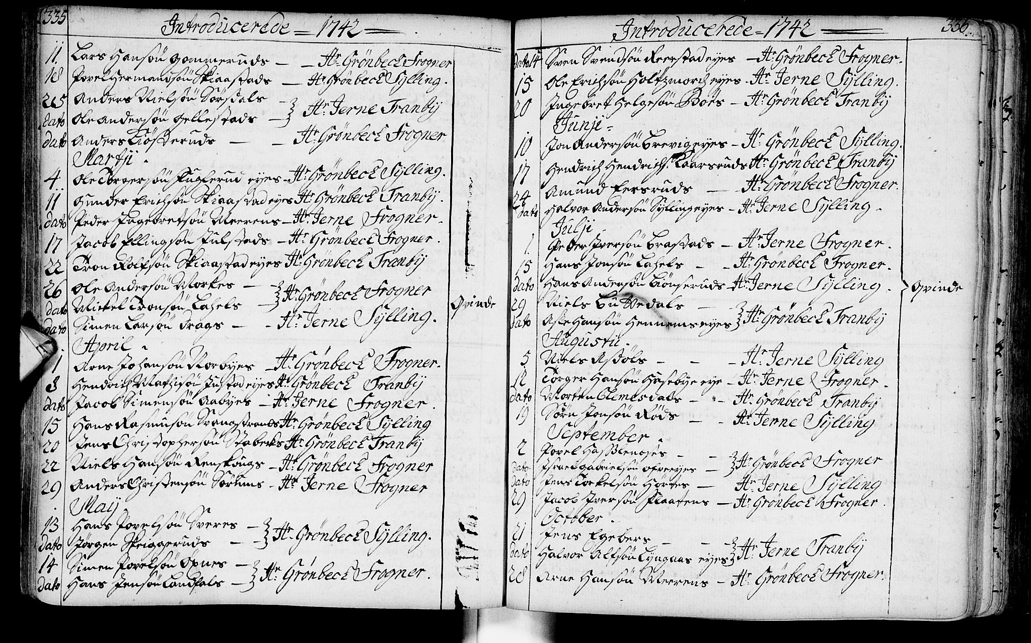 Lier kirkebøker, AV/SAKO-A-230/F/Fa/L0003: Parish register (official) no. I 3, 1727-1748, p. 335-336