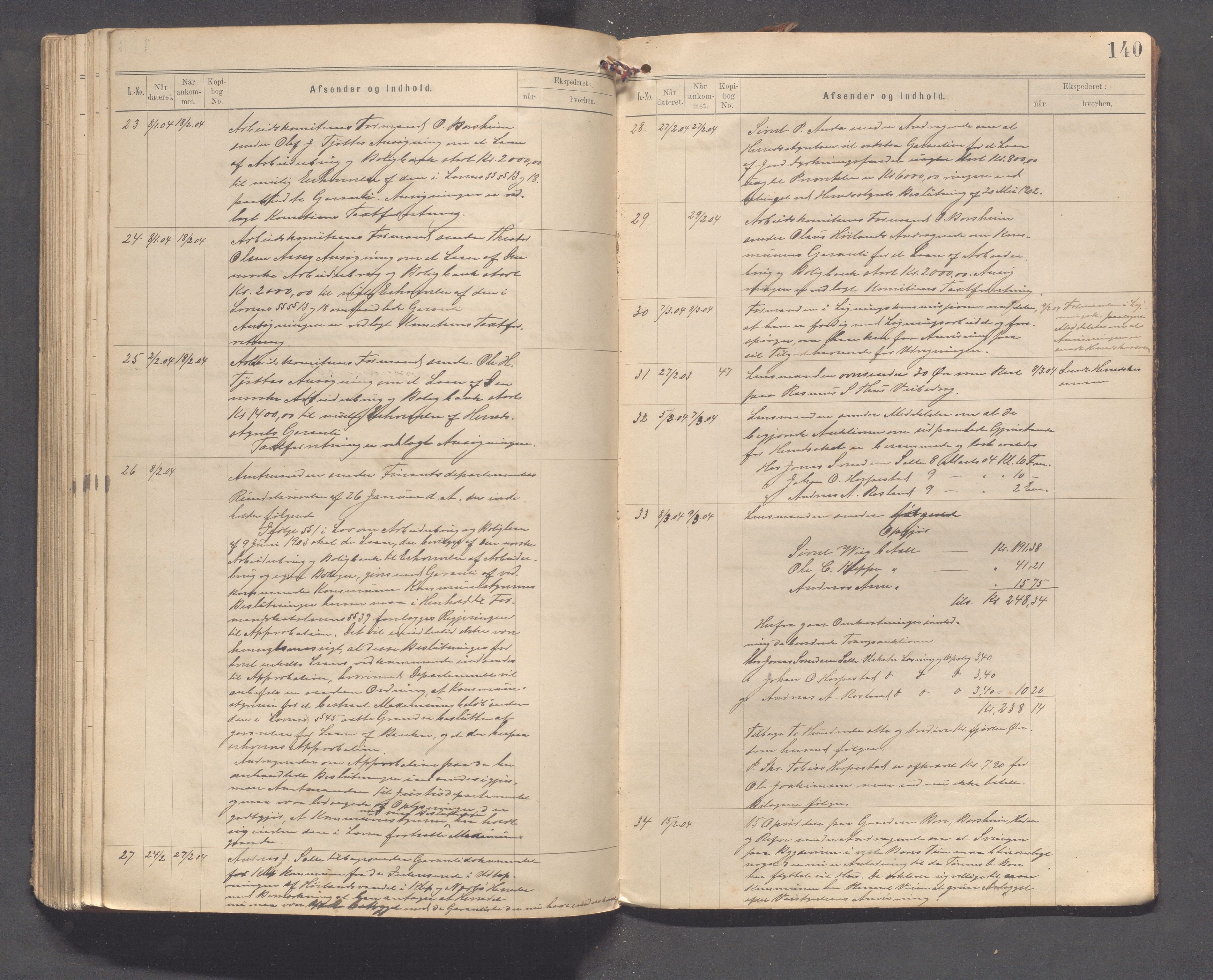 Klepp kommune - Formannskapet, IKAR/K-100277/C/L0002: Brevjournal, 1890-1904, p. 140