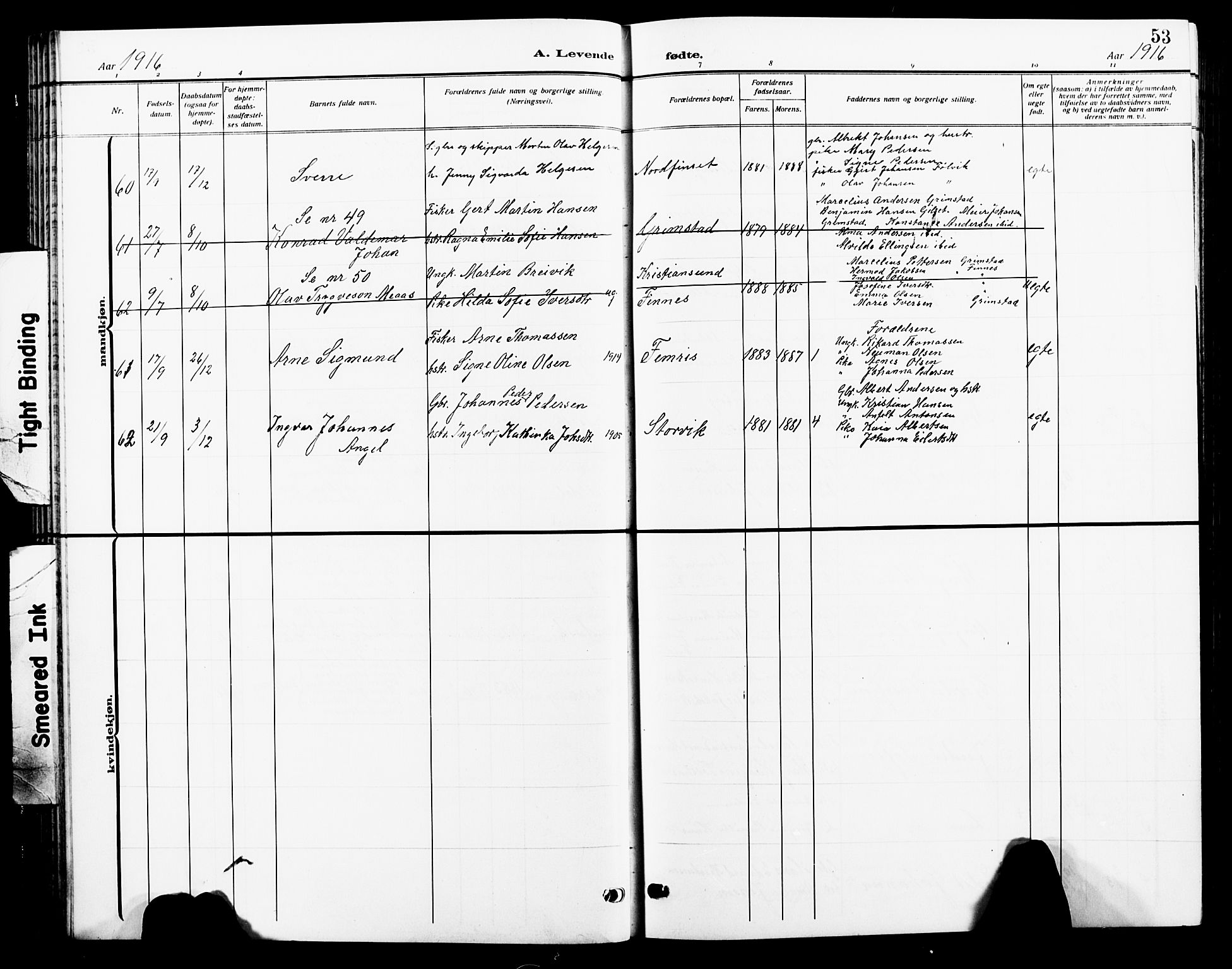 Ministerialprotokoller, klokkerbøker og fødselsregistre - Nordland, AV/SAT-A-1459/805/L0110: Parish register (copy) no. 805C06, 1909-1924, p. 53