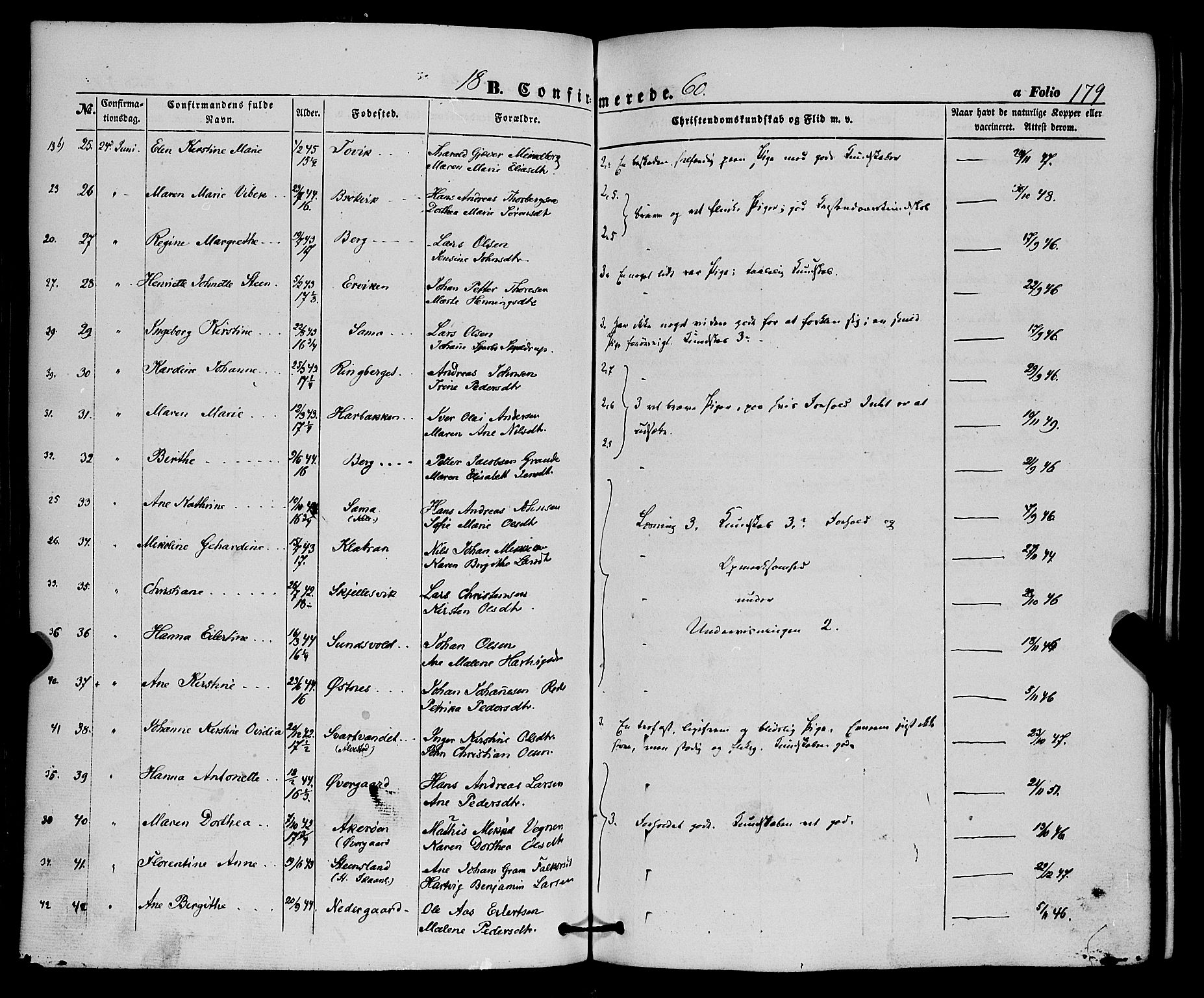 Trondenes sokneprestkontor, SATØ/S-1319/H/Ha/L0011kirke: Parish register (official) no. 11, 1853-1862, p. 179