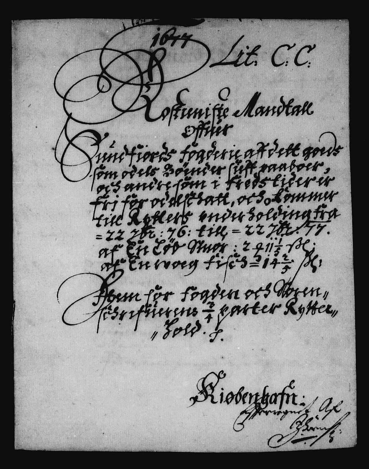 Rentekammeret inntil 1814, Reviderte regnskaper, Stiftamtstueregnskaper, Bergen stiftamt, AV/RA-EA-6043/R/Rc/L0049: Bergen stiftamt, 1675-1677