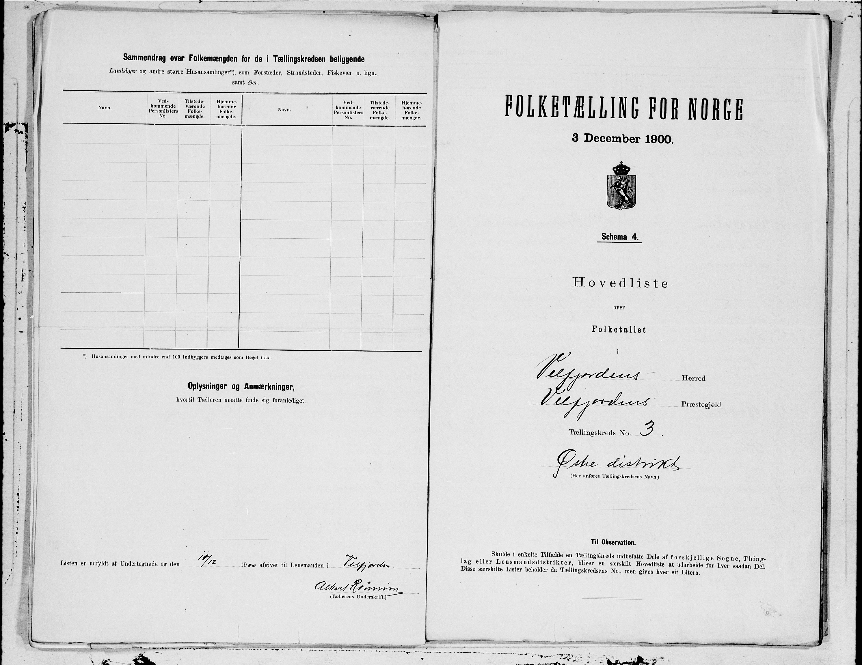 SAT, 1900 census for Velfjord, 1900, p. 6