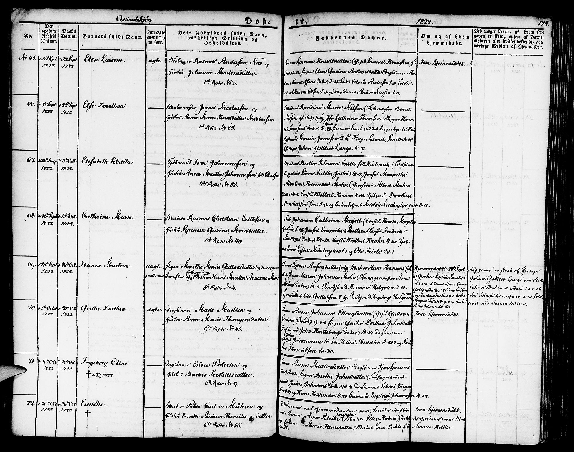 Nykirken Sokneprestembete, AV/SAB-A-77101/H/Haa/L0012: Parish register (official) no. A 12, 1821-1844, p. 174