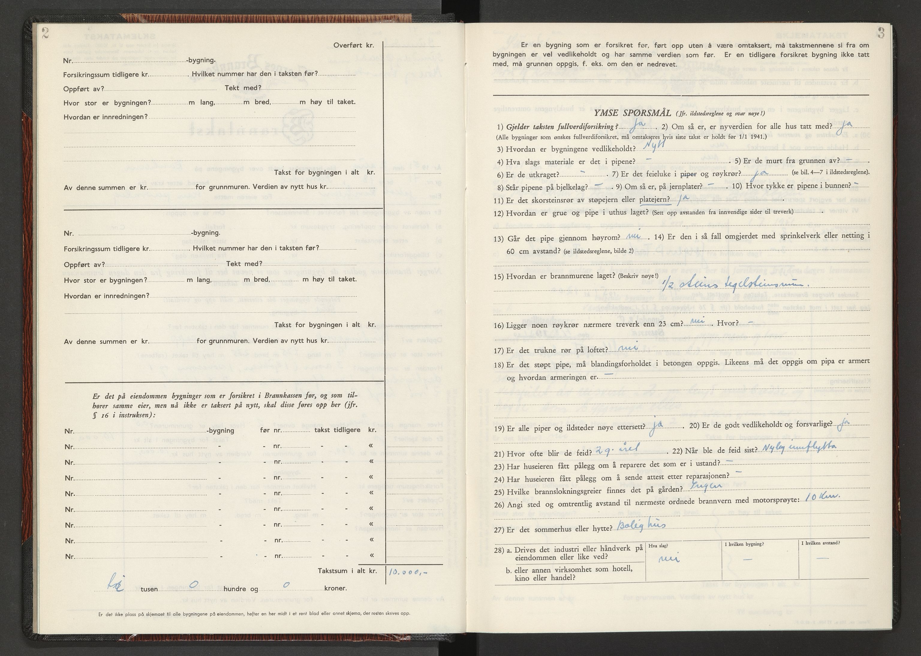 Norges Brannkasse Sunndal, AV/SAT-A-5508/Fb/L0006: Branntakstprotokoll, 1951-1955