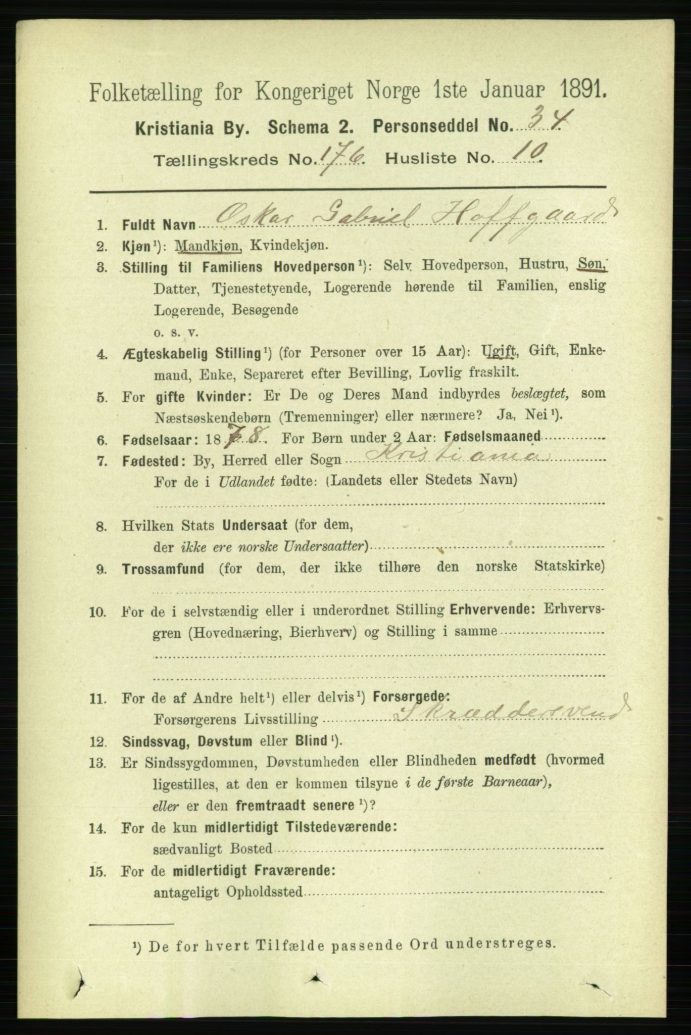 RA, 1891 census for 0301 Kristiania, 1891, p. 105940