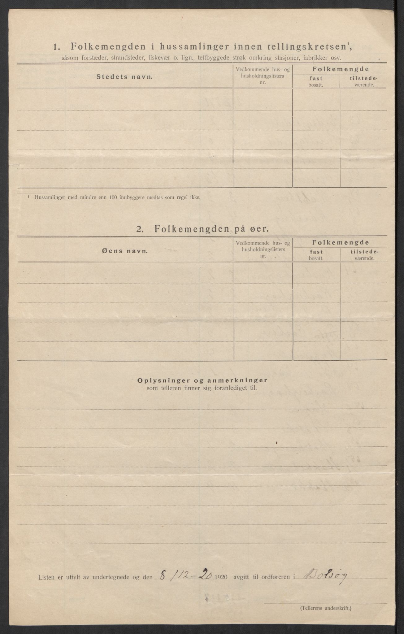 SAT, 1920 census for Bolsøy, 1920, p. 26