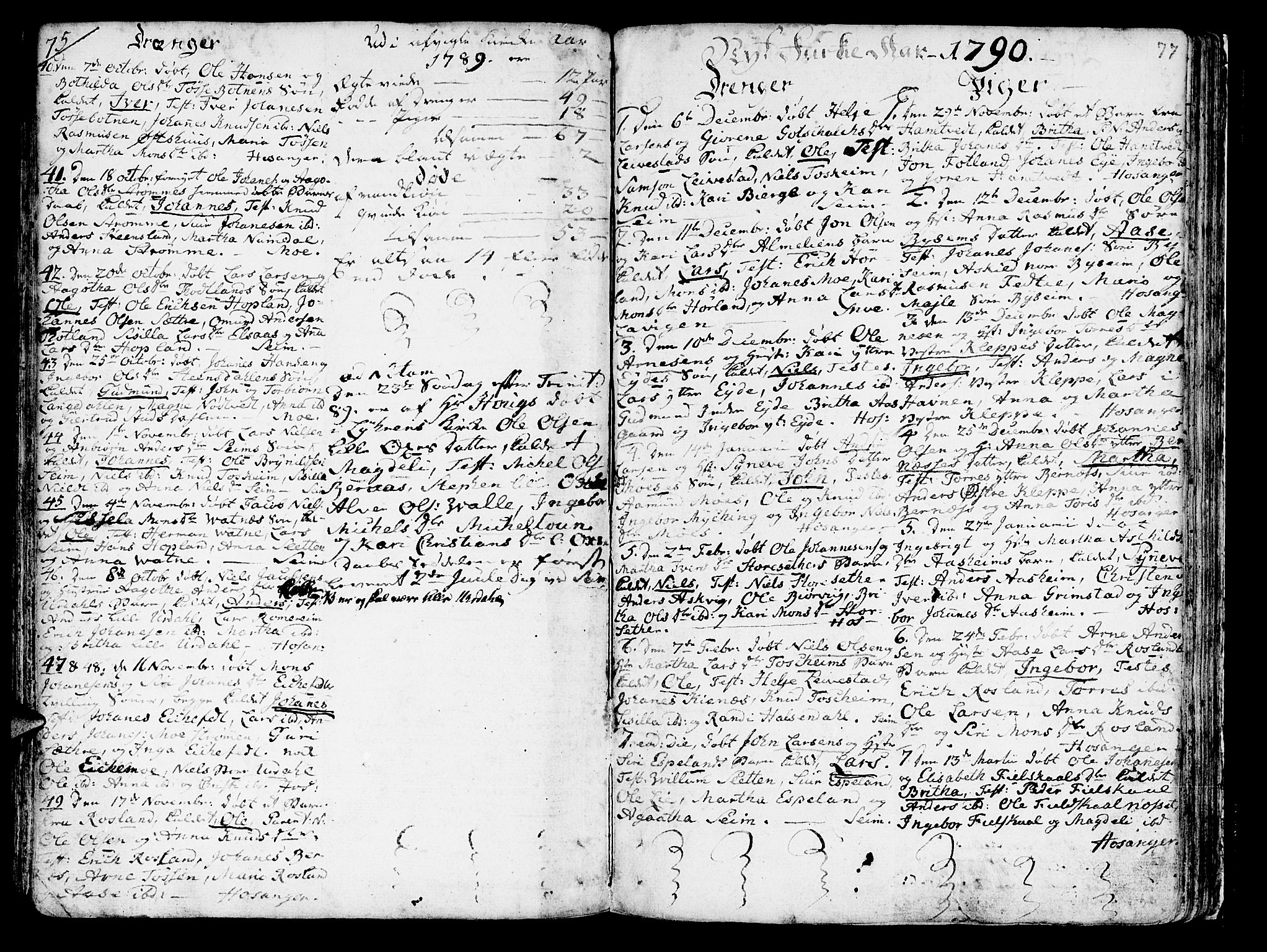 Hosanger sokneprestembete, AV/SAB-A-75801/H/Haa: Parish register (official) no. A 2 /1, 1766-1793, p. 77