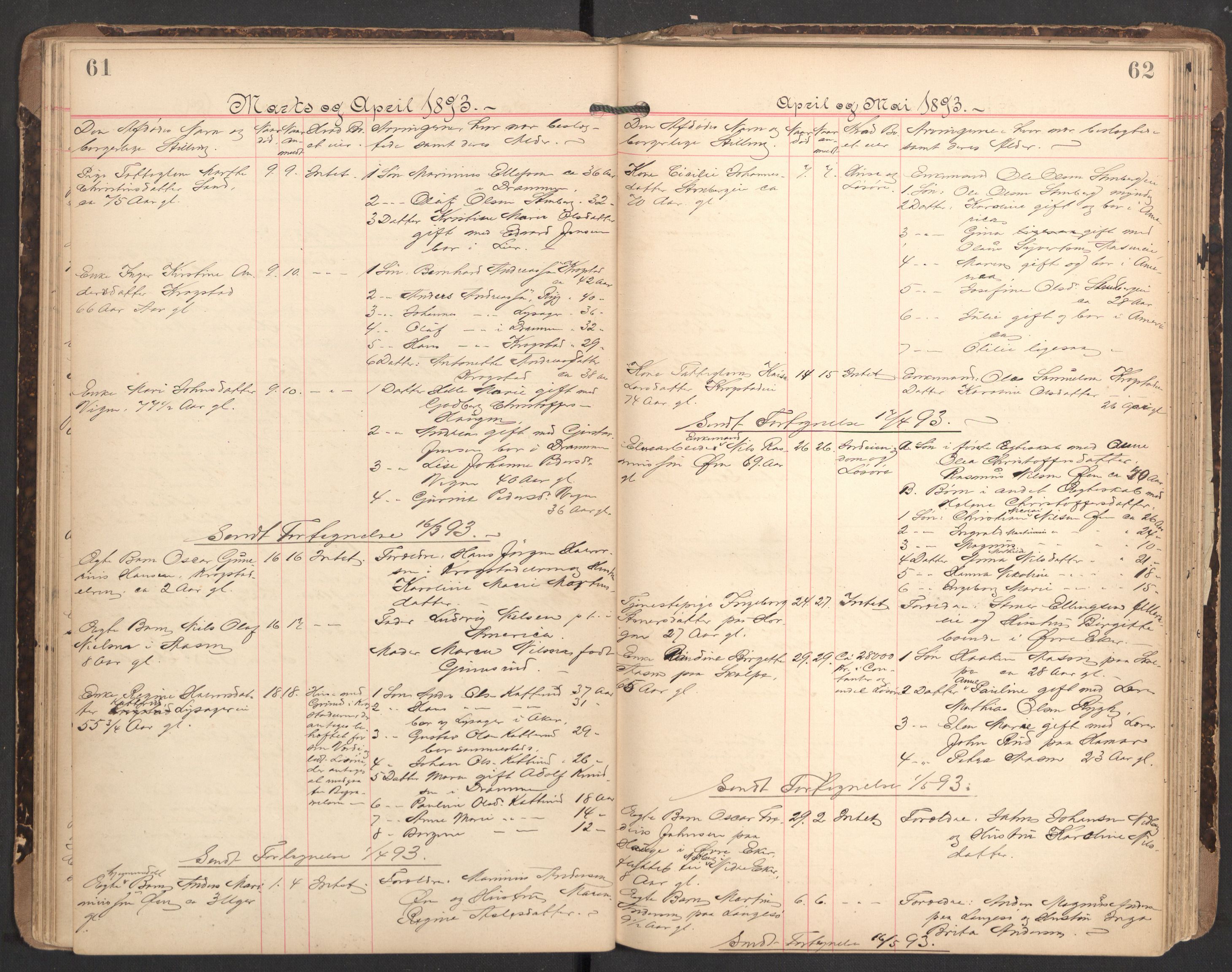 Nedre Eiker lensmannskontor, AV/SAKO-A-530/H/Ha/L0001: Dødsfallsprotokoll, 1887-1915, p. 61-62