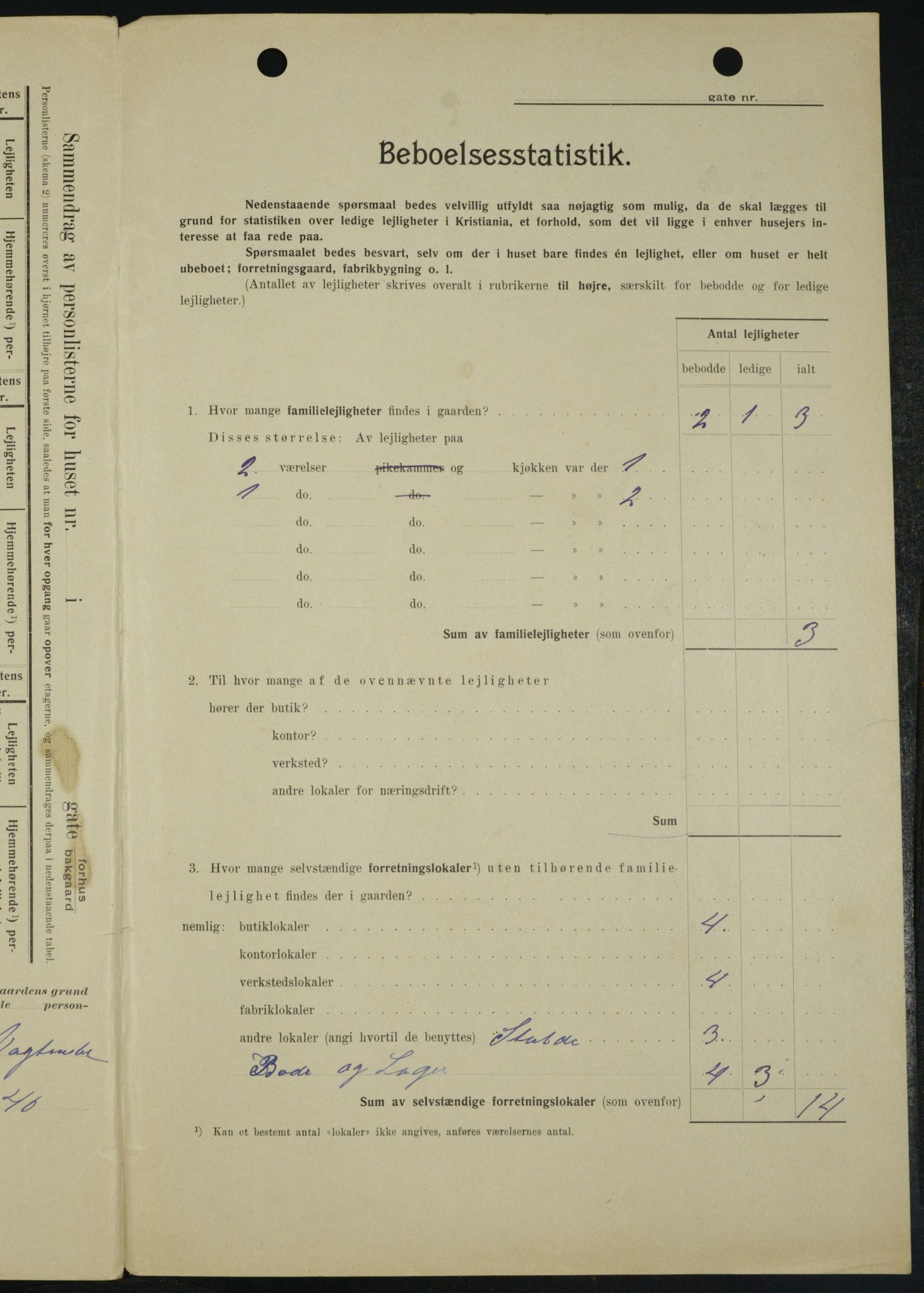 OBA, Municipal Census 1909 for Kristiania, 1909, p. 15871