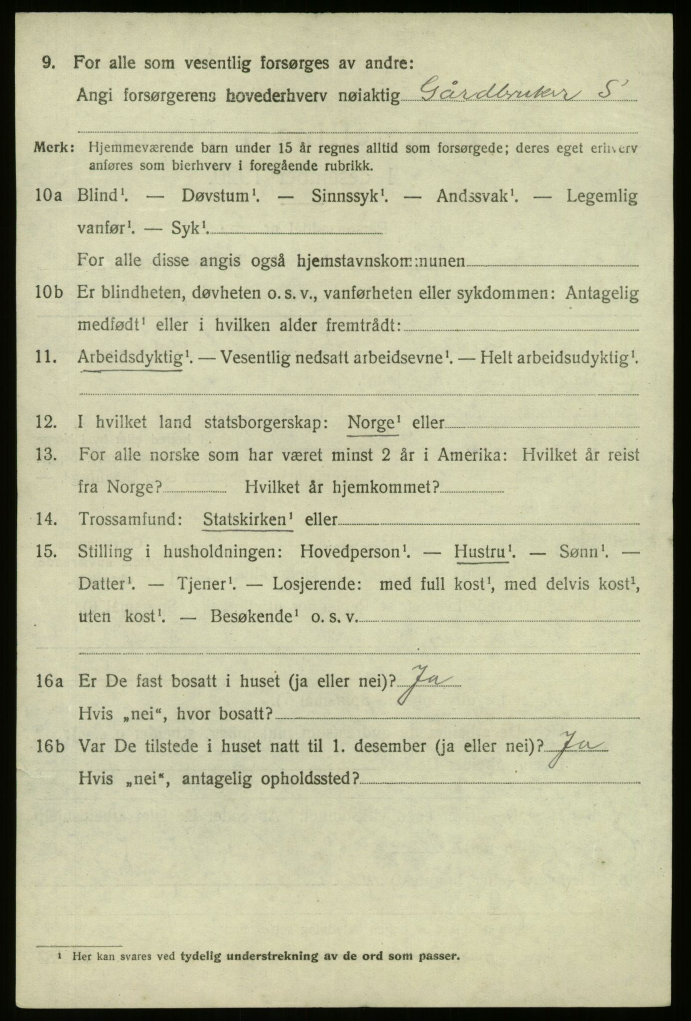 SAB, 1920 census for Selje, 1920, p. 1524