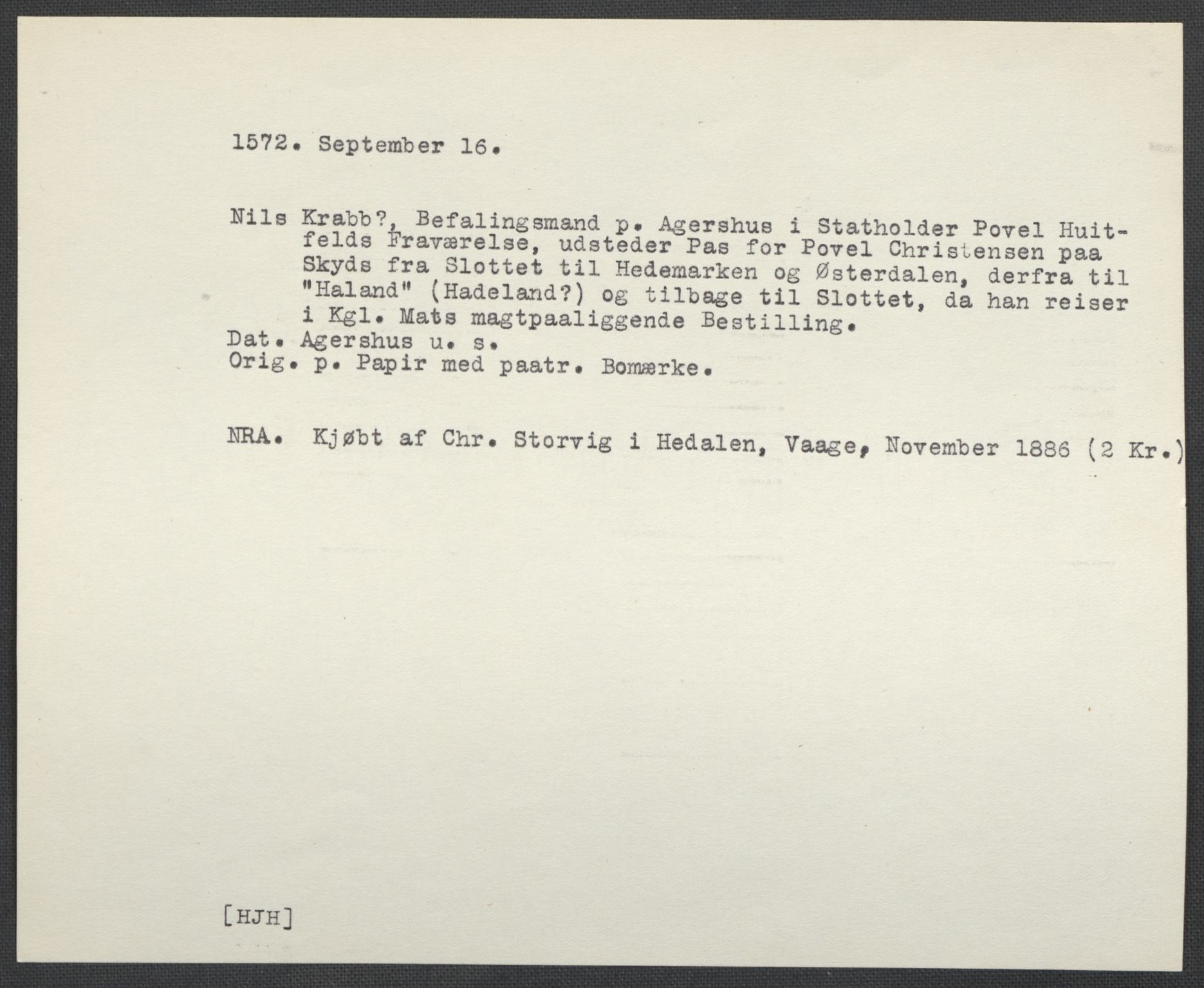 Riksarkivets diplomsamling, AV/RA-EA-5965/F02/L0076: Dokumenter, 1572-1573, p. 22