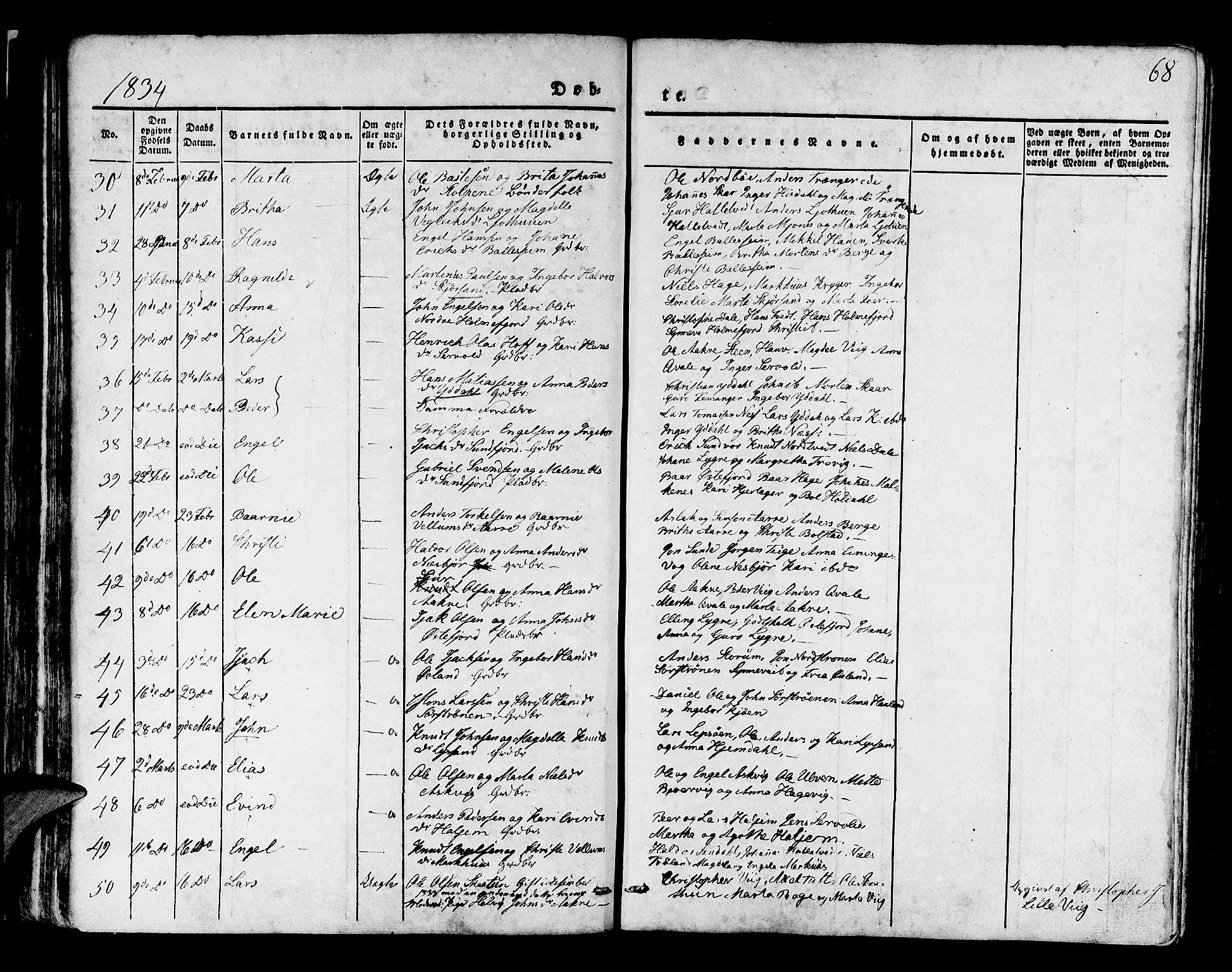 Os sokneprestembete, SAB/A-99929: Parish register (official) no. A 14, 1826-1839, p. 68