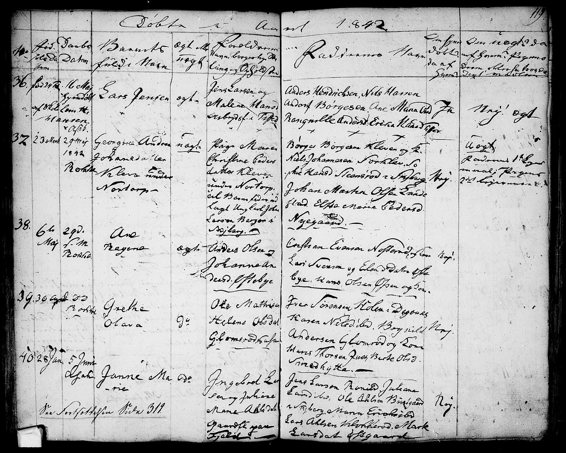 Berg prestekontor Kirkebøker, SAO/A-10902/F/Fa/L0003: Parish register (official) no. I 3, 1832-1842, p. 119