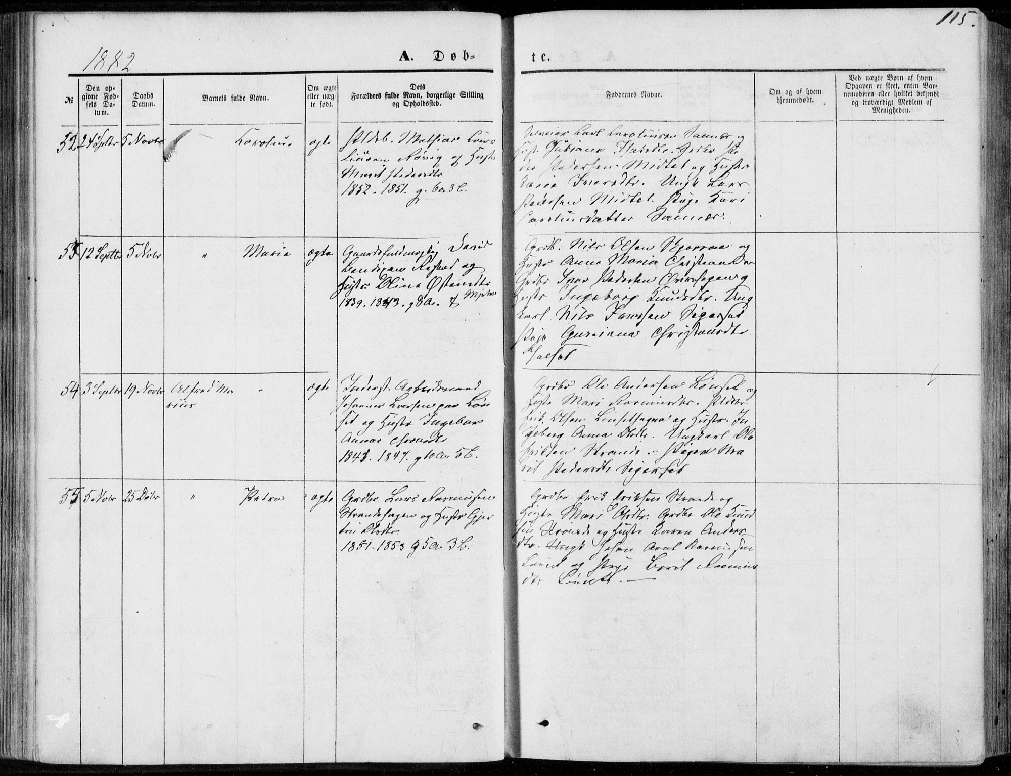 Ministerialprotokoller, klokkerbøker og fødselsregistre - Møre og Romsdal, AV/SAT-A-1454/555/L0655: Parish register (official) no. 555A05, 1869-1886, p. 115