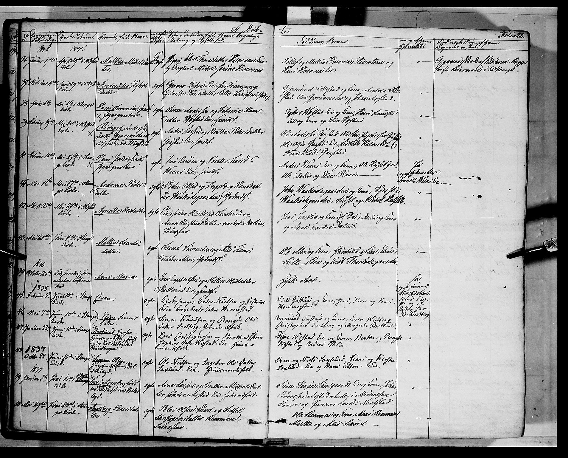 Stange prestekontor, AV/SAH-PREST-002/K/L0010: Parish register (official) no. 10, 1835-1845, p. 28