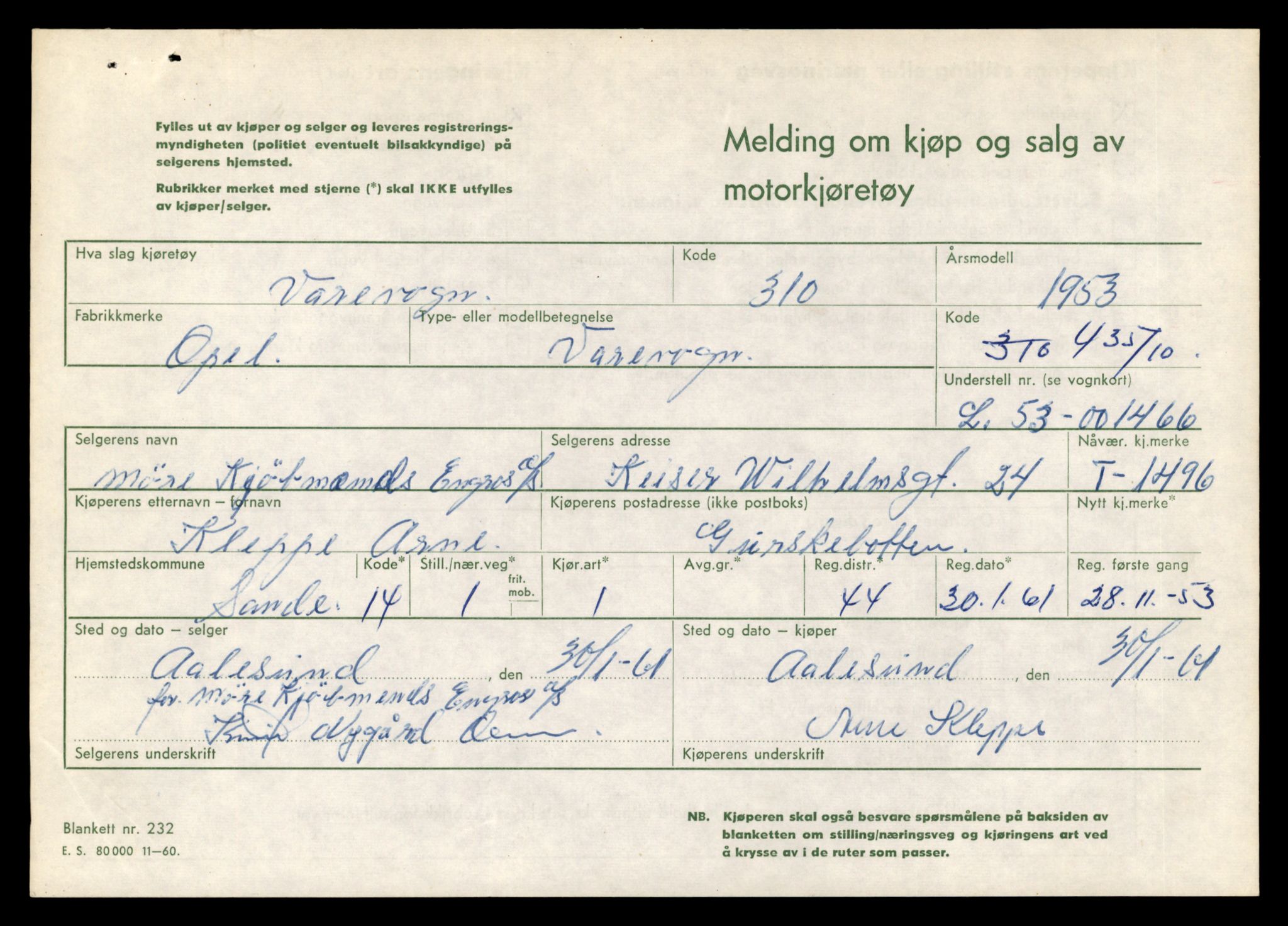 Møre og Romsdal vegkontor - Ålesund trafikkstasjon, SAT/A-4099/F/Fe/L0013: Registreringskort for kjøretøy T 1451 - T 1564, 1927-1998, p. 809