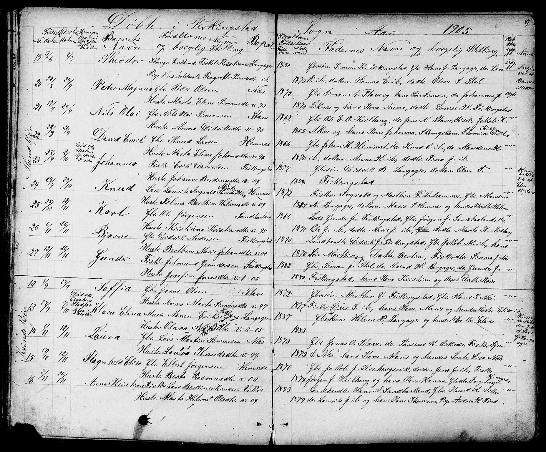 Skudenes sokneprestkontor, AV/SAST-A -101849/H/Ha/Hab/L0006: Parish register (copy) no. B 6, 1874-1908, p. 87