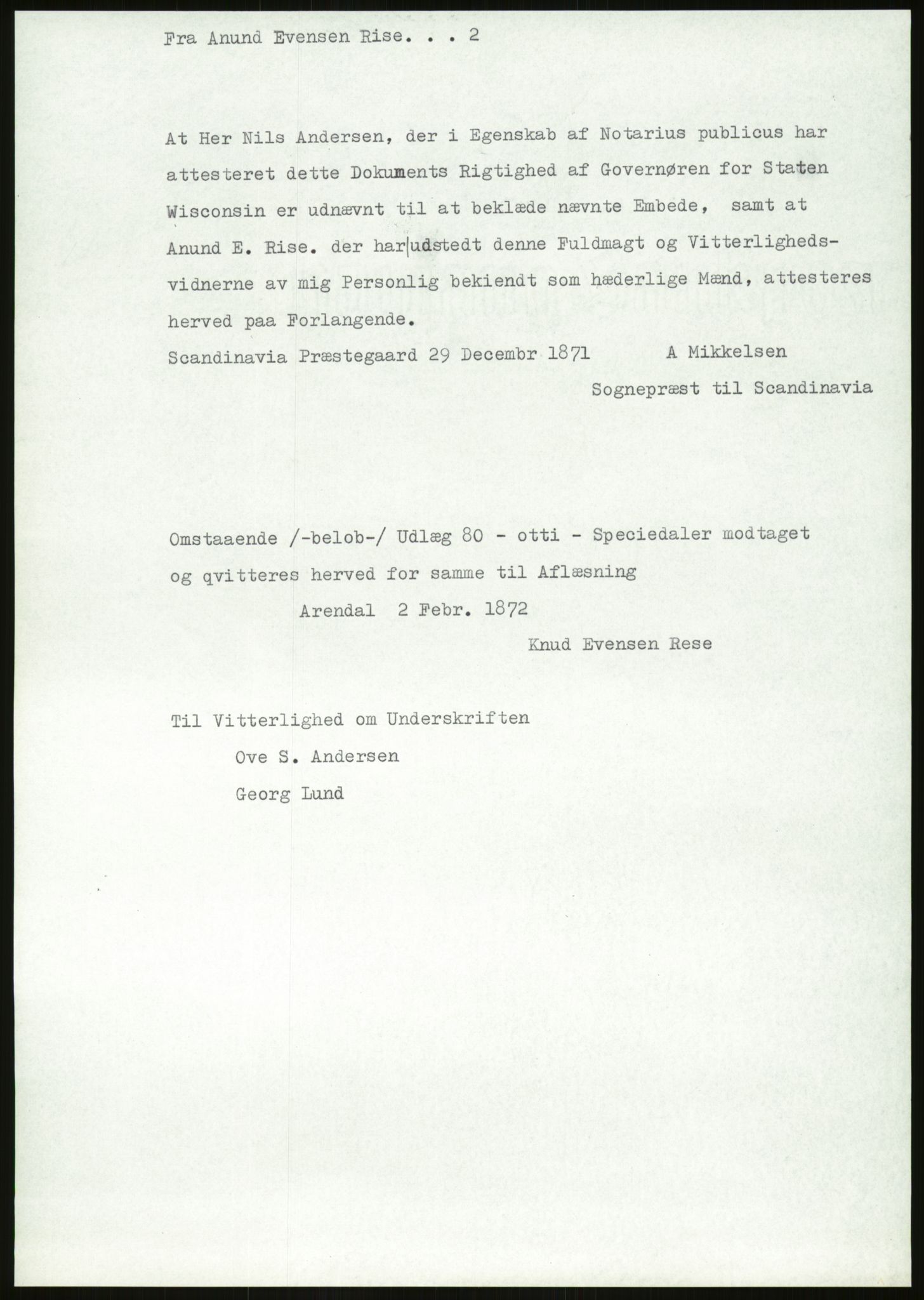 Samlinger til kildeutgivelse, Amerikabrevene, AV/RA-EA-4057/F/L0026: Innlån fra Aust-Agder: Aust-Agder-Arkivet - Erickson, 1838-1914, p. 483