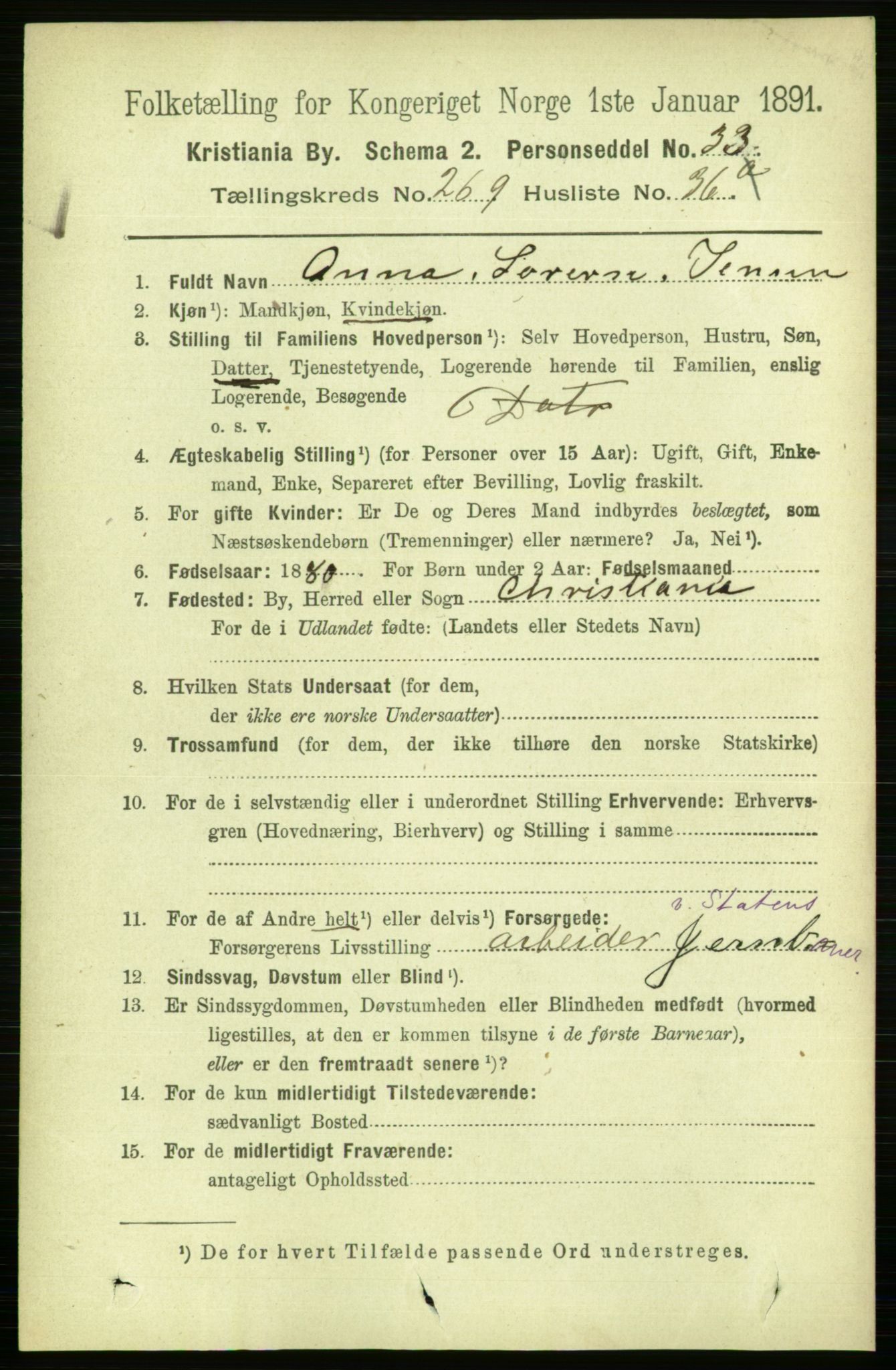 RA, 1891 census for 0301 Kristiania, 1891, p. 163868