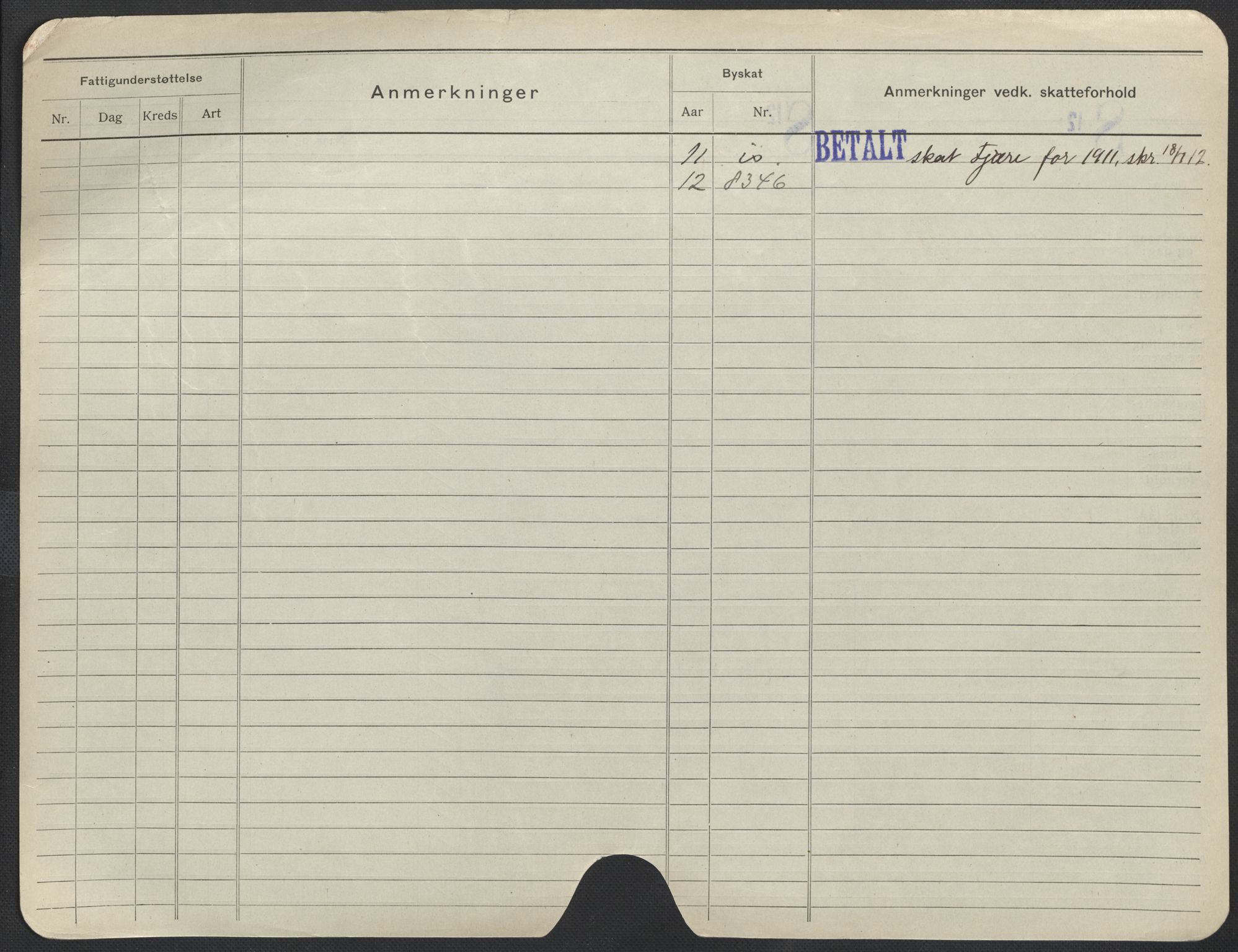 Oslo folkeregister, Registerkort, SAO/A-11715/F/Fa/Fac/L0011: Menn, 1906-1914, p. 1176b