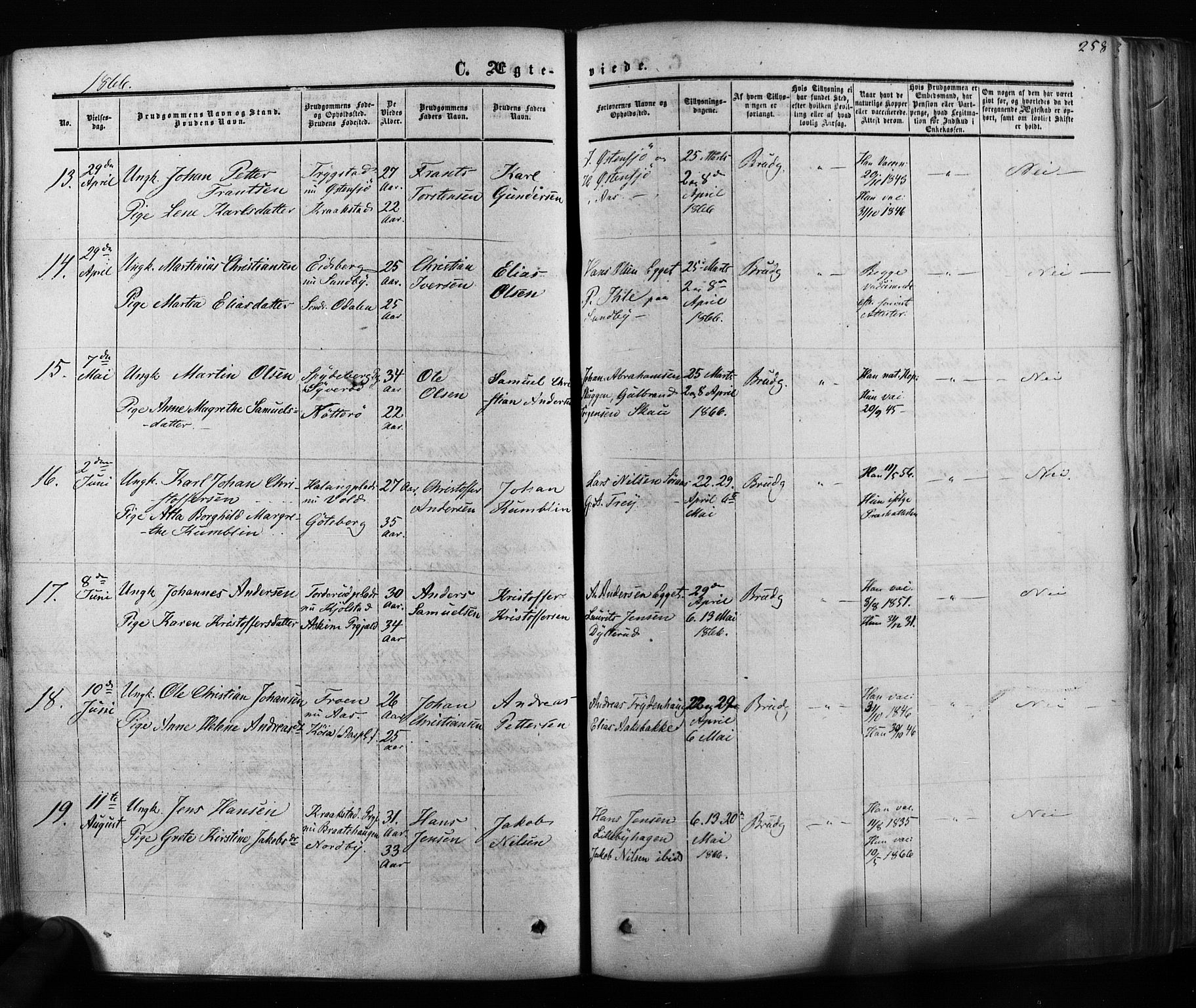 Ås prestekontor Kirkebøker, AV/SAO-A-10894/F/Fa/L0007: Parish register (official) no. I 7, 1854-1870, p. 258