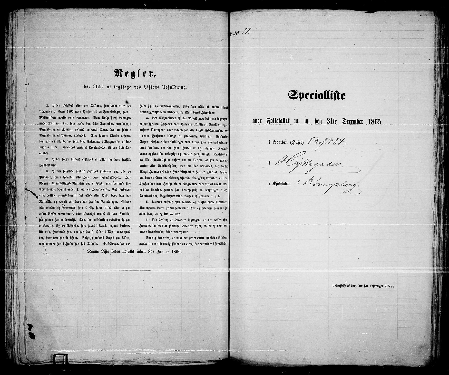 RA, 1865 census for Kongsberg/Kongsberg, 1865, p. 164