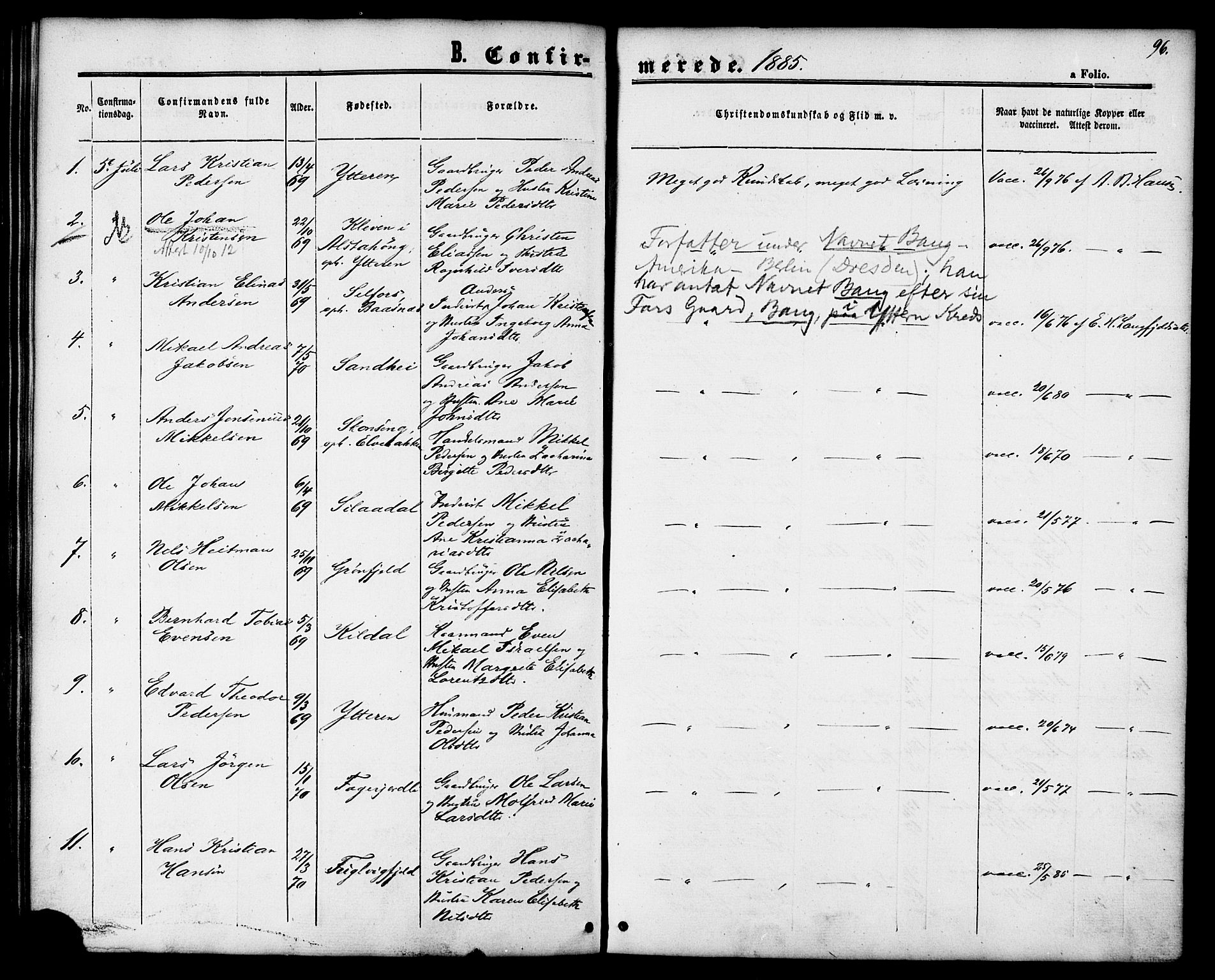 Ministerialprotokoller, klokkerbøker og fødselsregistre - Nordland, SAT/A-1459/827/L0394: Parish register (official) no. 827A06, 1865-1886, p. 96