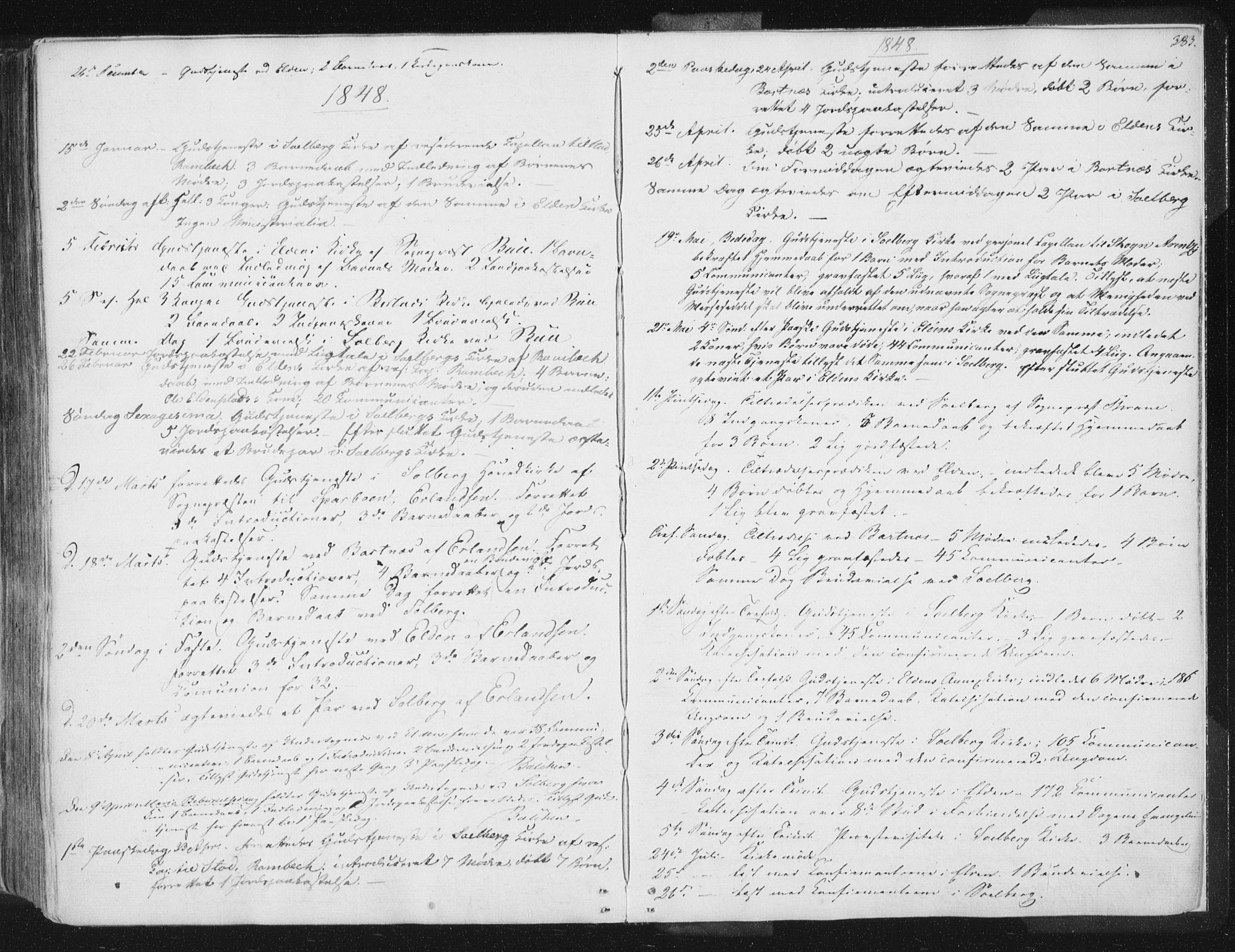 Ministerialprotokoller, klokkerbøker og fødselsregistre - Nord-Trøndelag, AV/SAT-A-1458/741/L0392: Parish register (official) no. 741A06, 1836-1848, p. 383