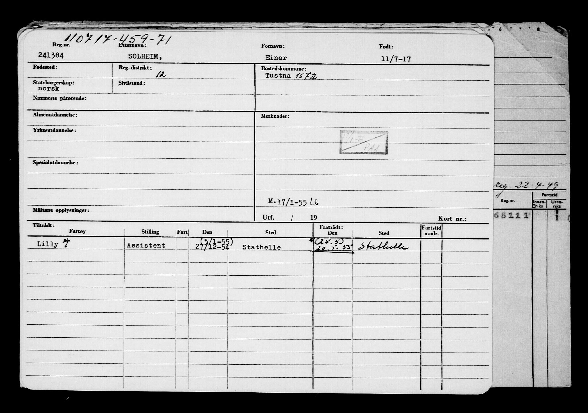 Direktoratet for sjømenn, AV/RA-S-3545/G/Gb/L0150: Hovedkort, 1917, p. 216