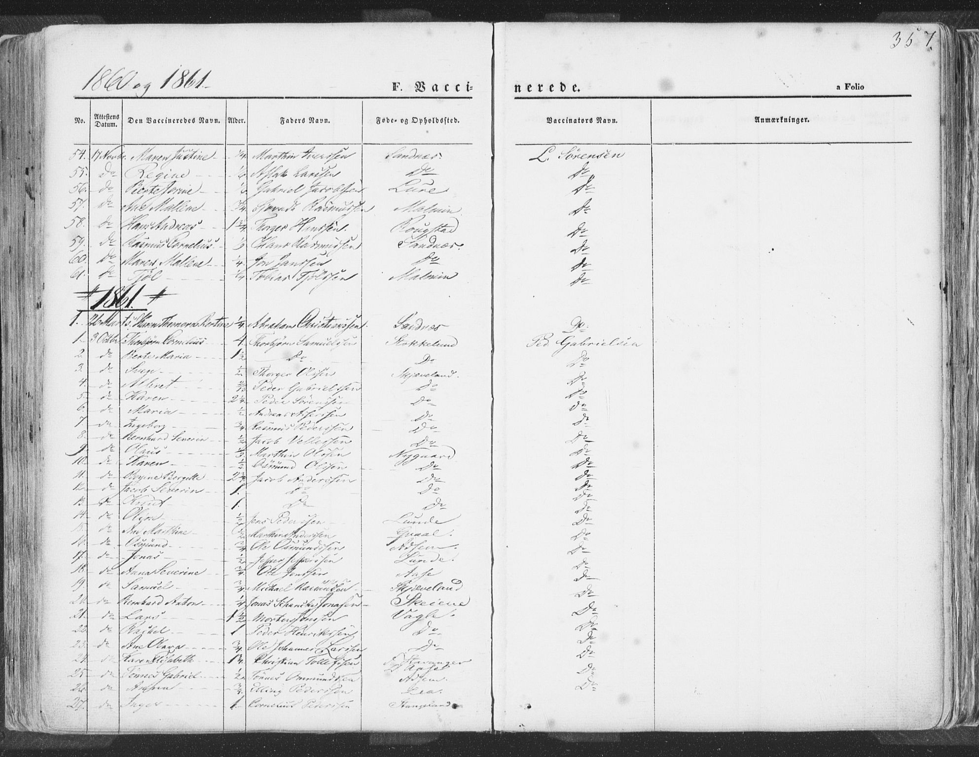 Høyland sokneprestkontor, SAST/A-101799/001/30BA/L0009: Parish register (official) no. A 9.2, 1857-1877, p. 357