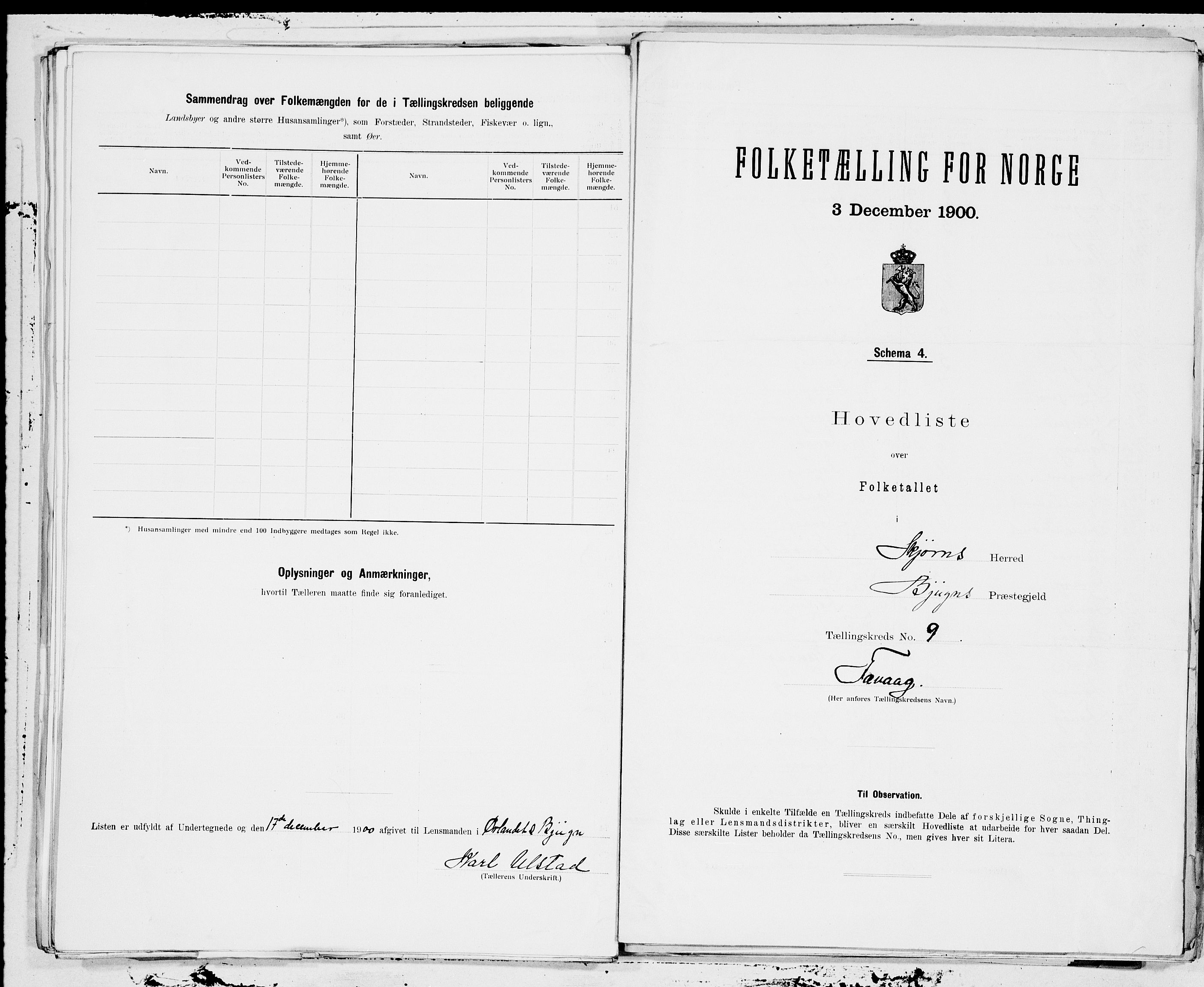 SAT, 1900 census for Stjørna, 1900, p. 18