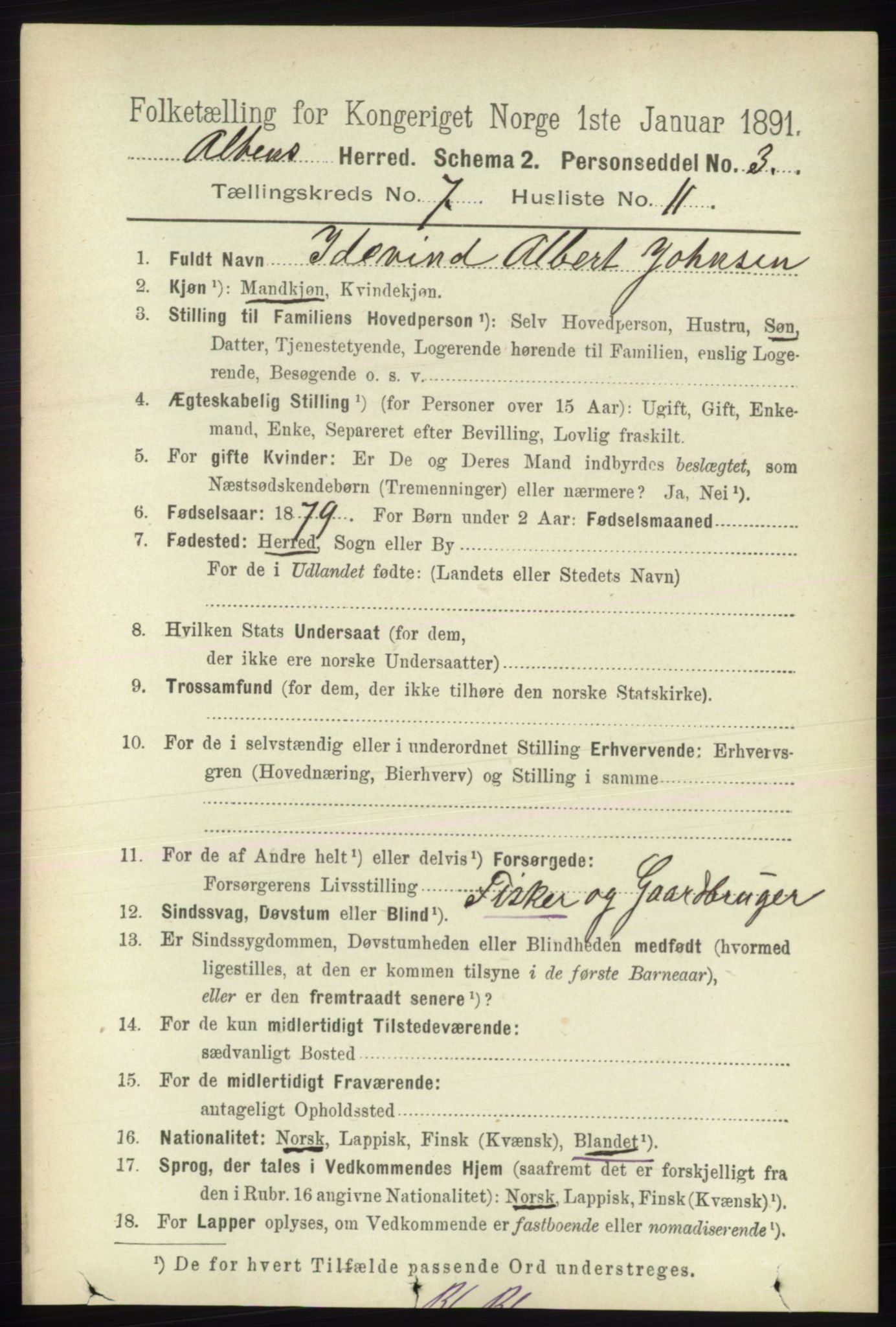RA, 1891 census for 2012 Alta, 1891, p. 2162