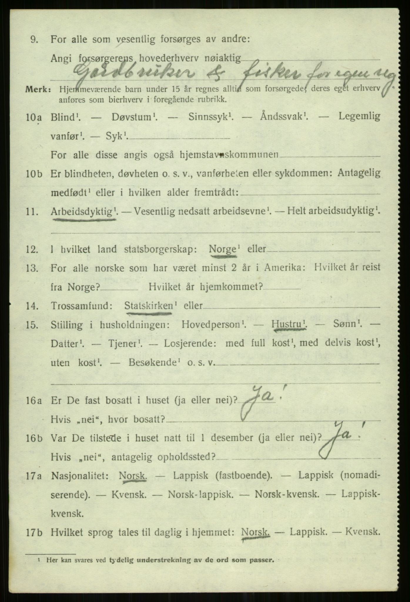 SATØ, 1920 census for Helgøy, 1920, p. 2538