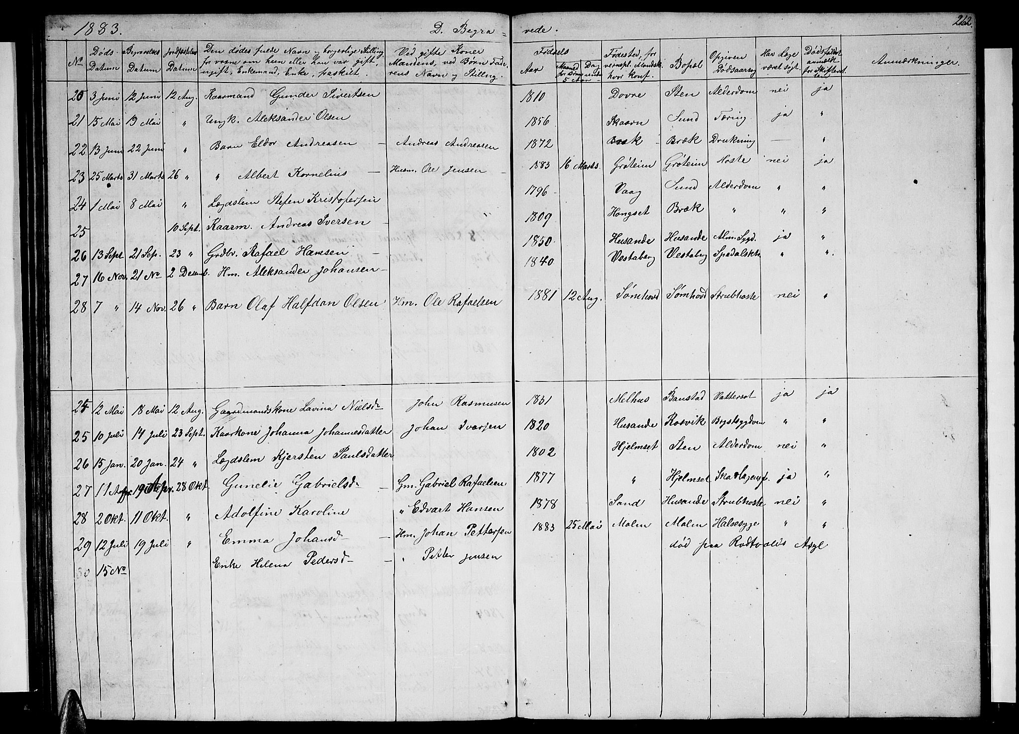 Ministerialprotokoller, klokkerbøker og fødselsregistre - Nordland, AV/SAT-A-1459/812/L0187: Parish register (copy) no. 812C05, 1850-1883, p. 262