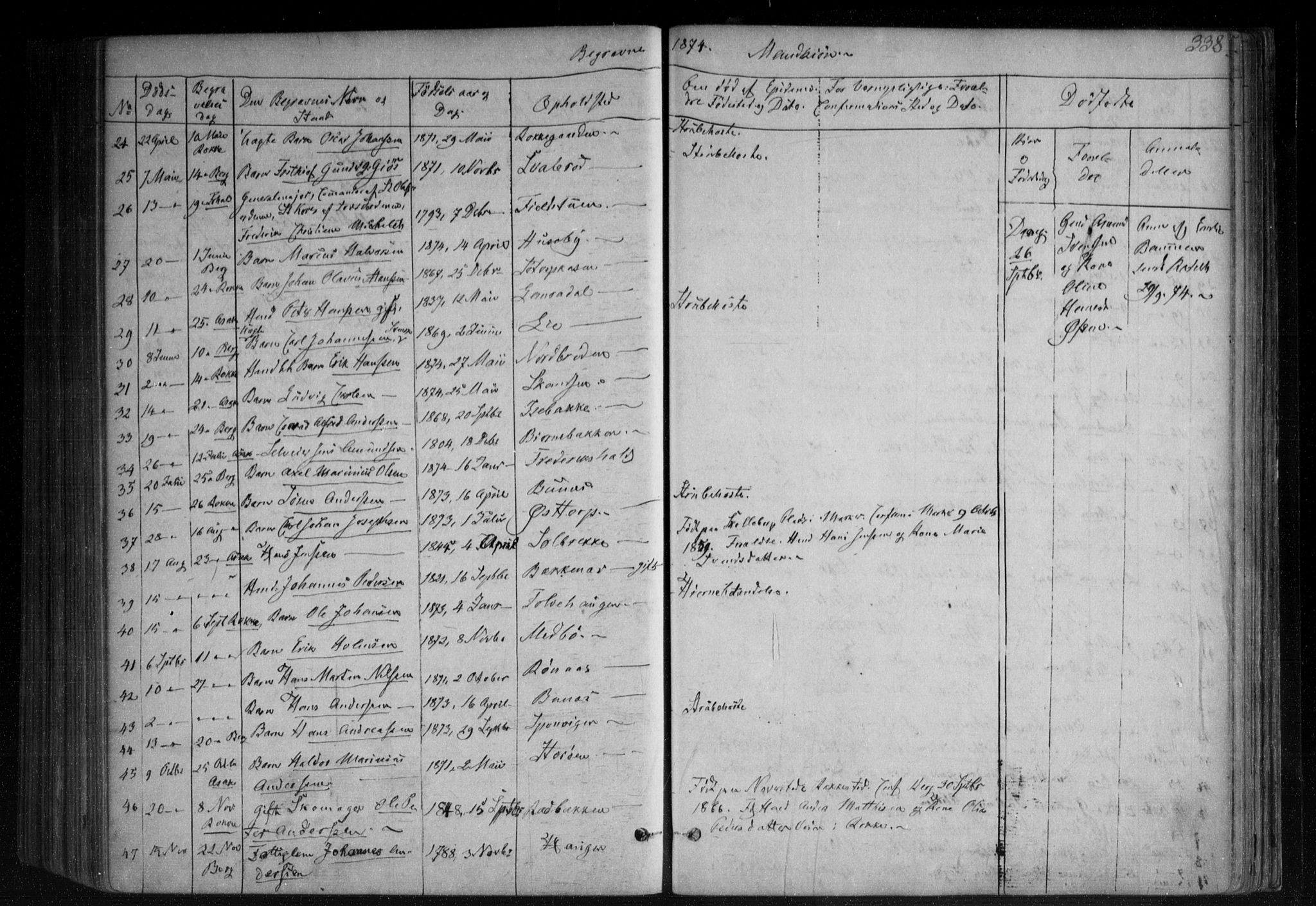 Berg prestekontor Kirkebøker, AV/SAO-A-10902/F/Fa/L0005: Parish register (official) no. I 5, 1861-1877, p. 338