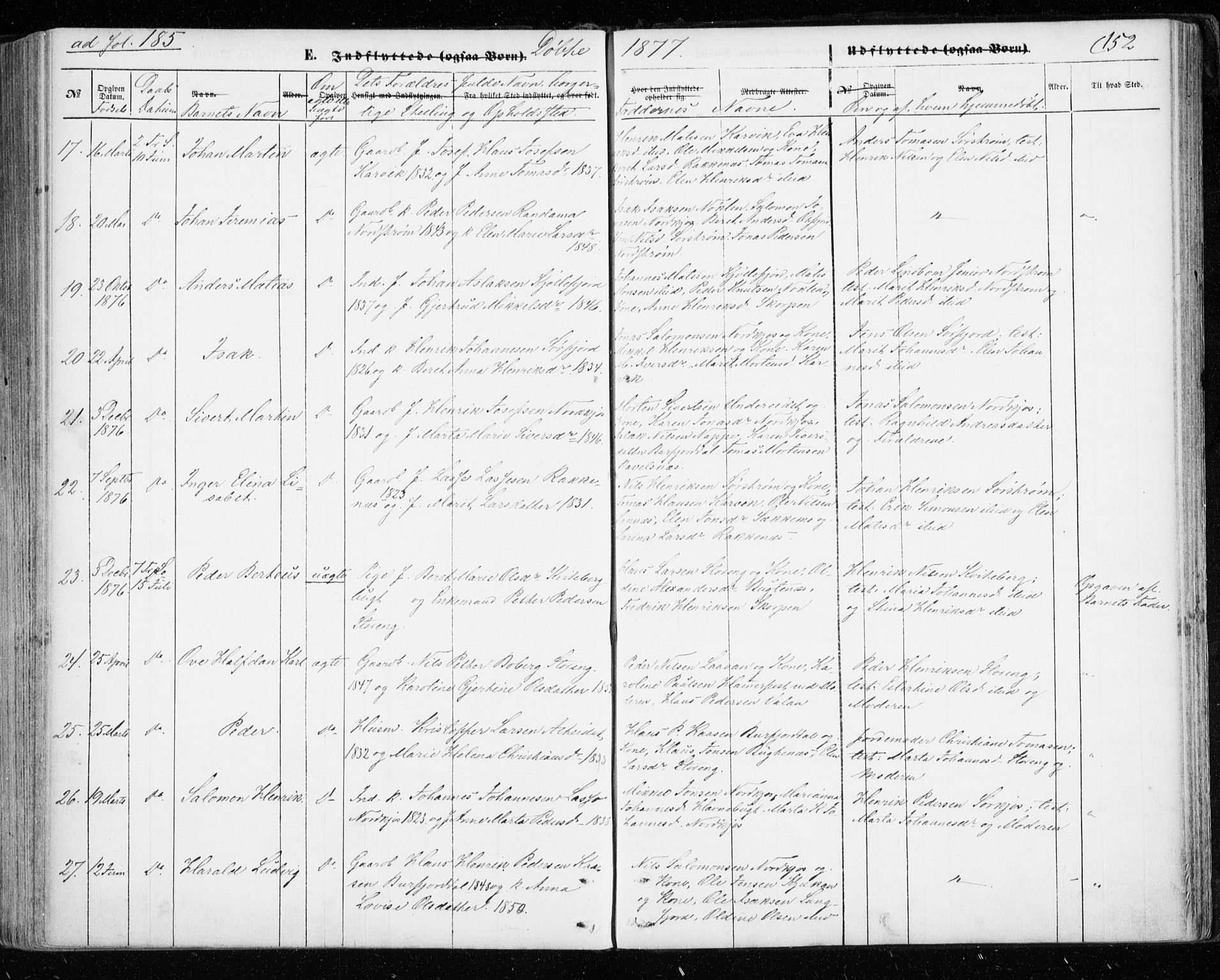 Skjervøy sokneprestkontor, SATØ/S-1300/H/Ha/Haa/L0011kirke: Parish register (official) no. 11, 1861-1877, p. 152