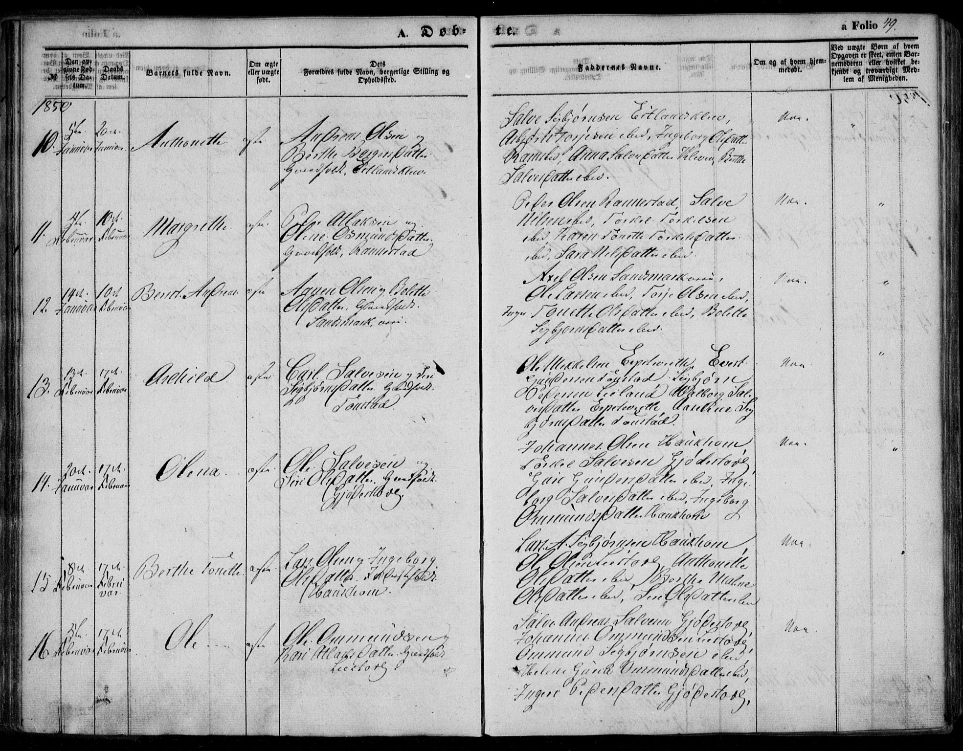 Bakke sokneprestkontor, AV/SAK-1111-0002/F/Fa/Faa/L0005: Parish register (official) no. A 5, 1847-1855, p. 49