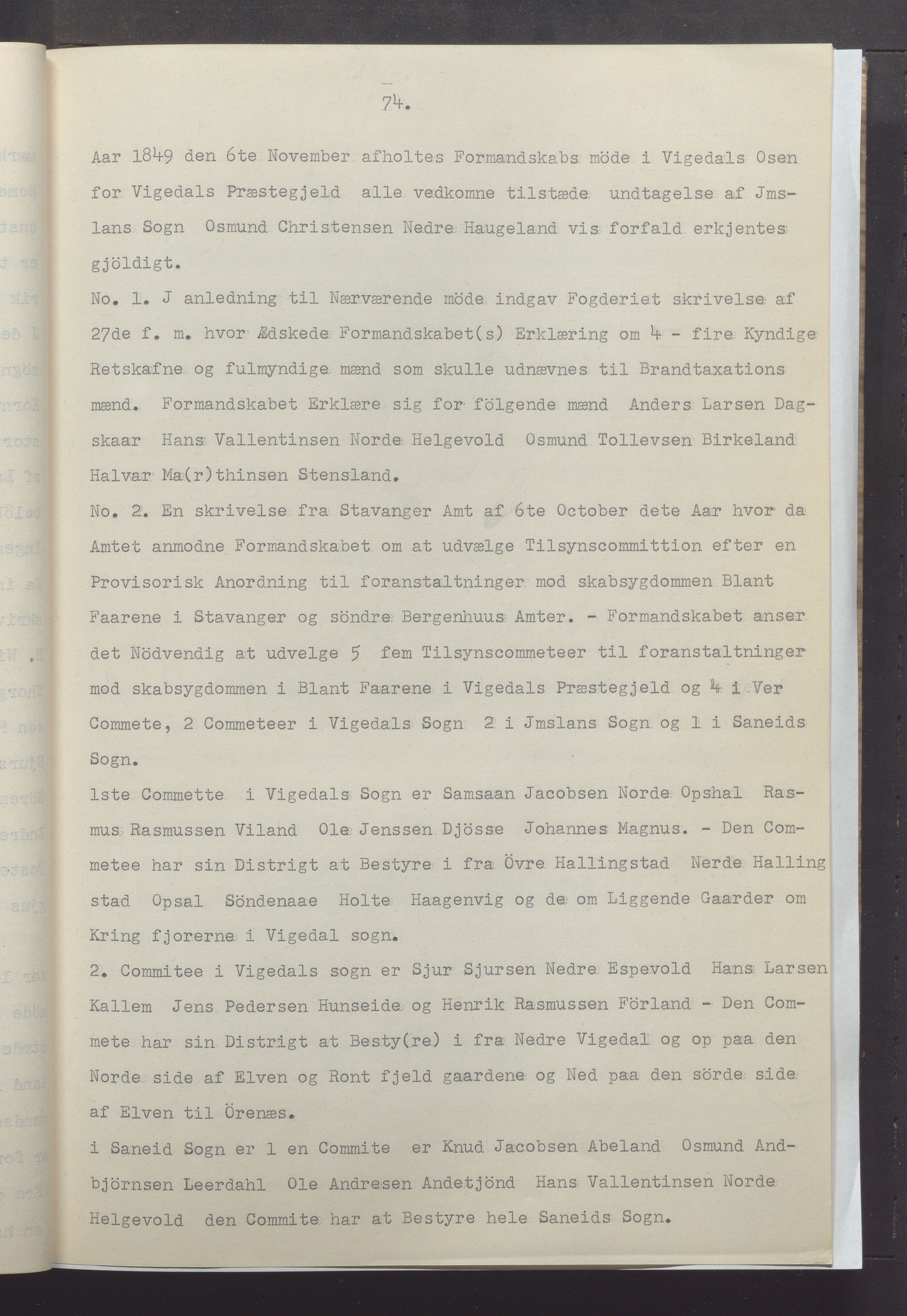 Vikedal kommune - Formannskapet, IKAR/K-100598/A/Ac/L0001: Avskrift av møtebok, 1837-1874, p. 74