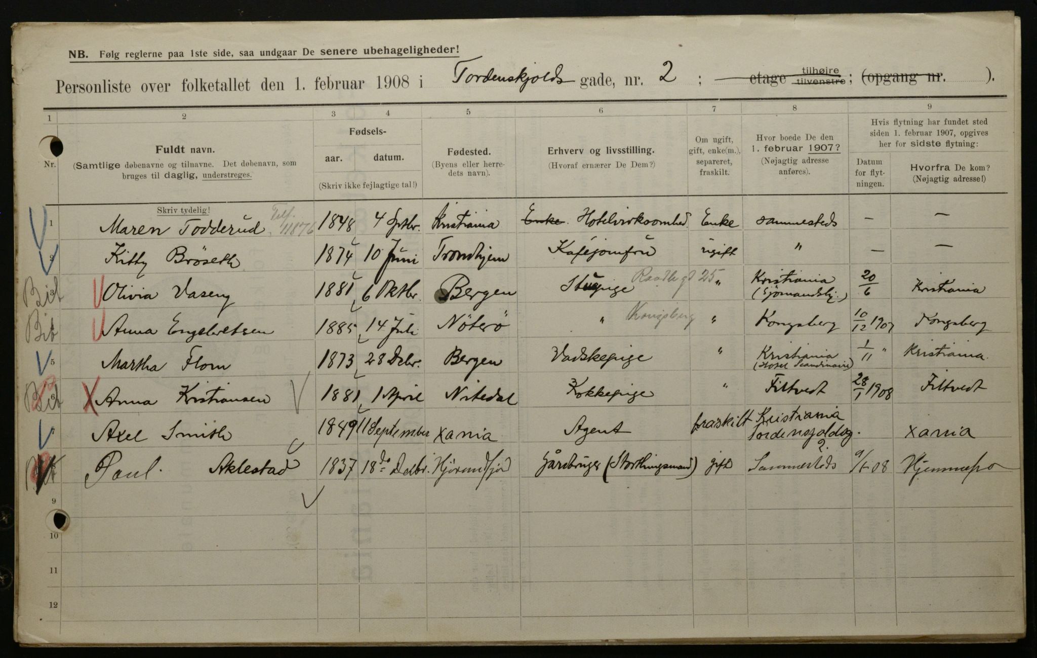 OBA, Municipal Census 1908 for Kristiania, 1908, p. 102254