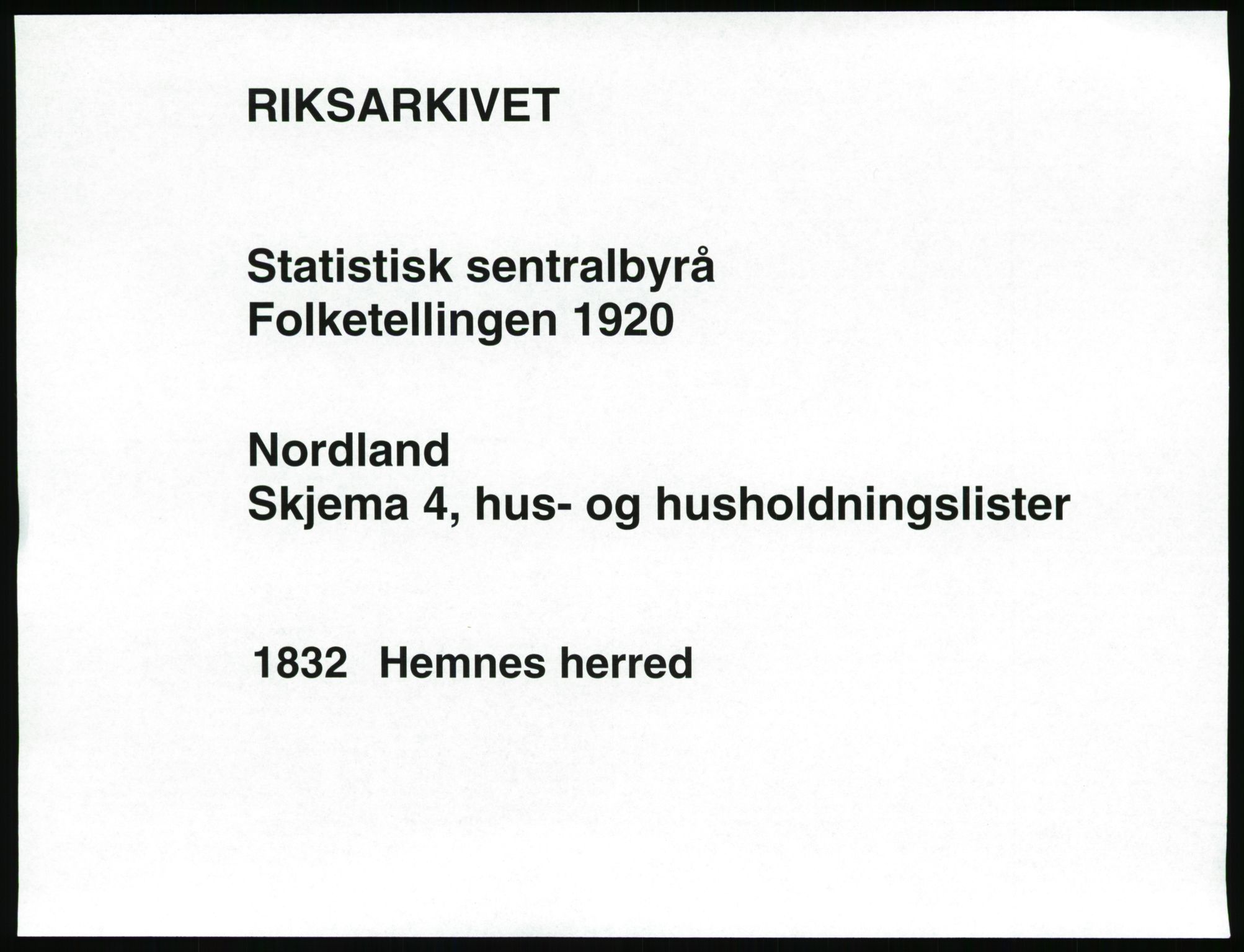 SAT, 1920 census for Hemnes, 1920, p. 40