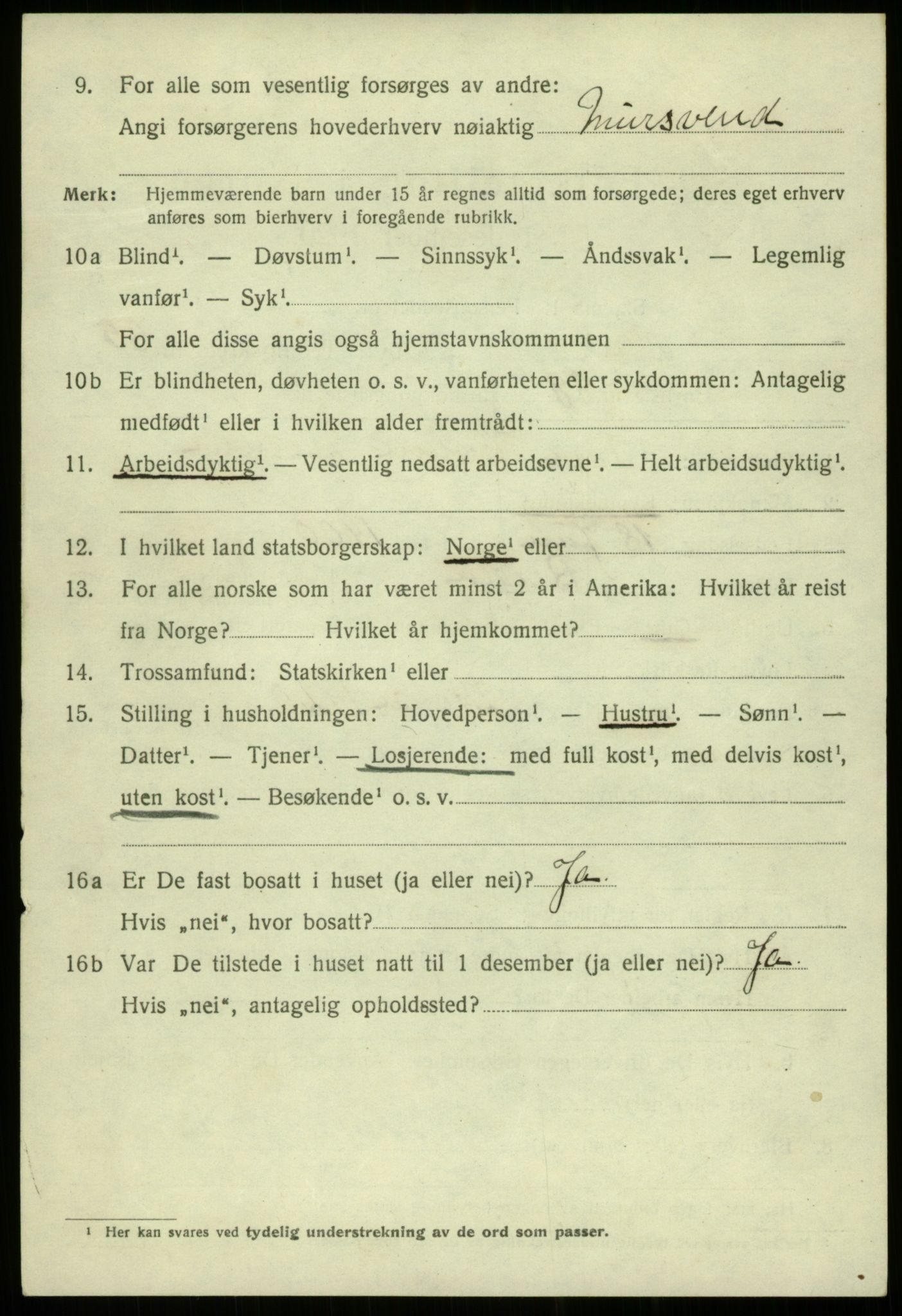 SAB, 1920 census for Bergen, 1920, p. 102763