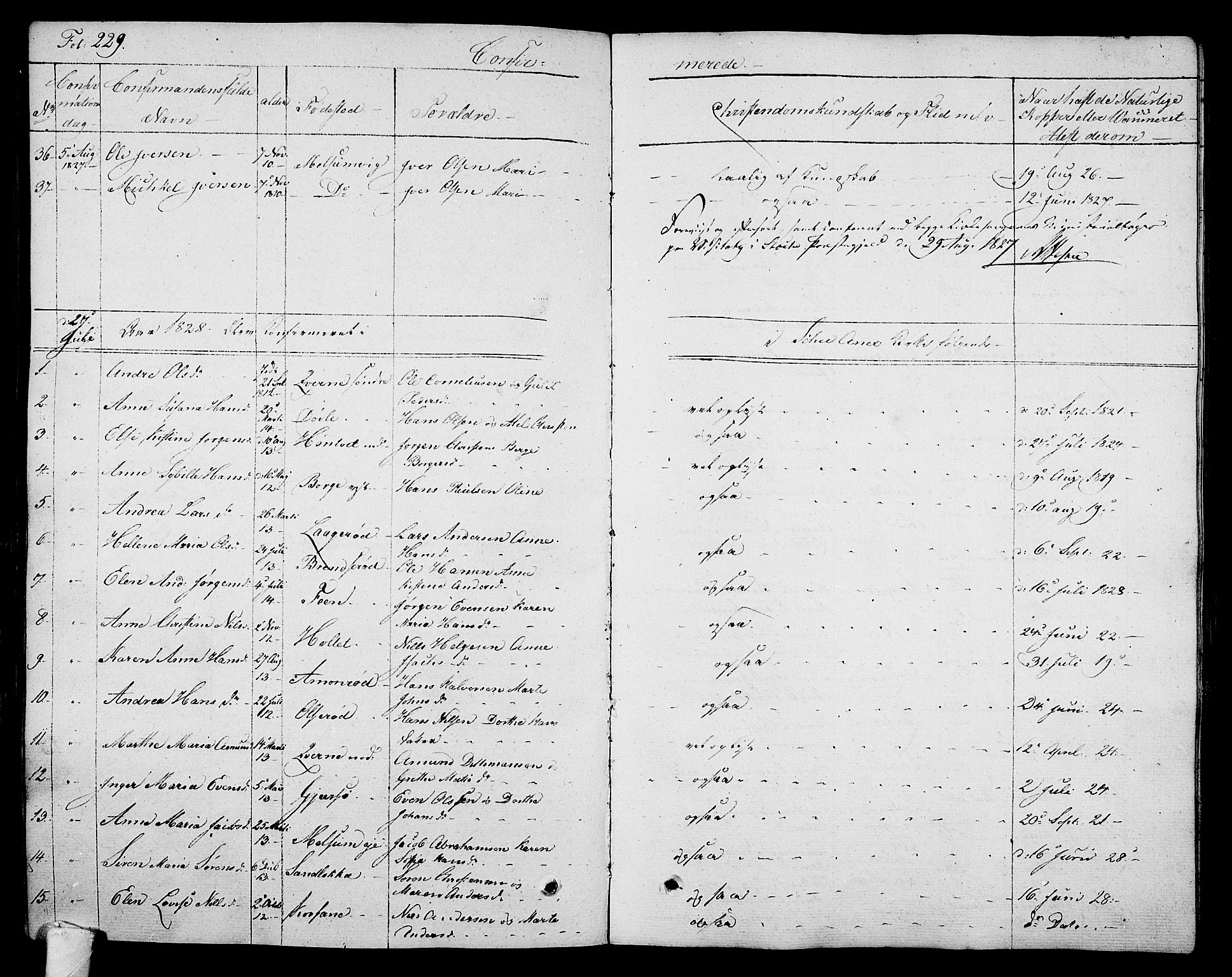 Stokke kirkebøker, SAKO/A-320/F/Fa/L0006: Parish register (official) no. I 6, 1826-1843, p. 229
