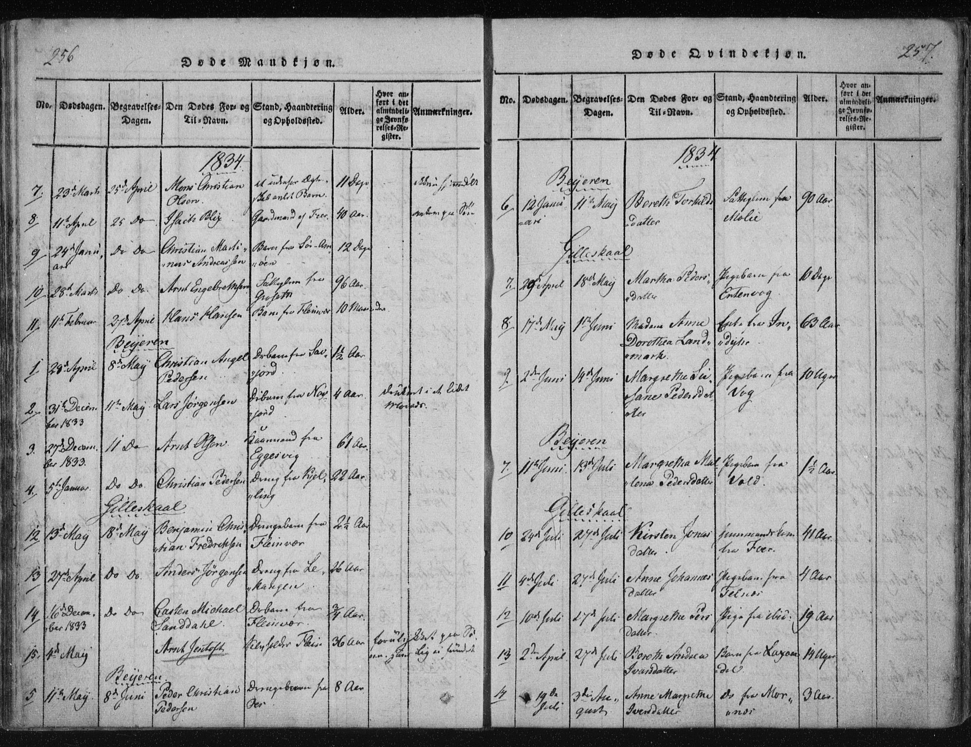 Ministerialprotokoller, klokkerbøker og fødselsregistre - Nordland, SAT/A-1459/805/L0096: Parish register (official) no. 805A03, 1820-1837, p. 256-257
