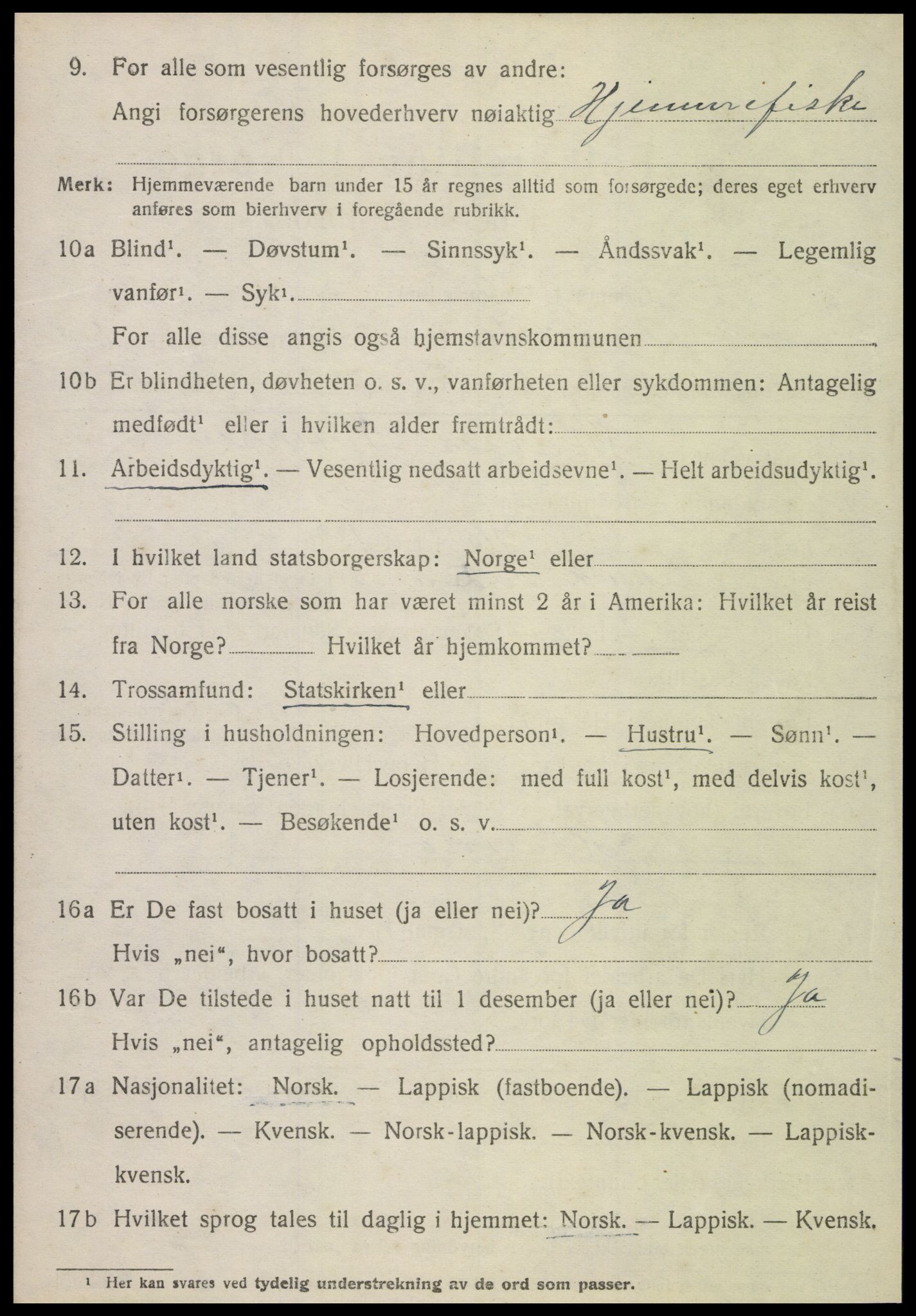 SAT, 1920 census for Frosta, 1920, p. 1763
