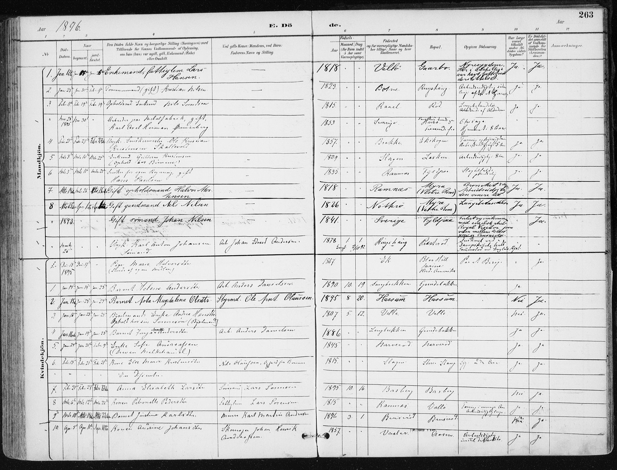 Sem kirkebøker, AV/SAKO-A-5/F/Fb/L0005: Parish register (official) no. II 5, 1892-1904, p. 263